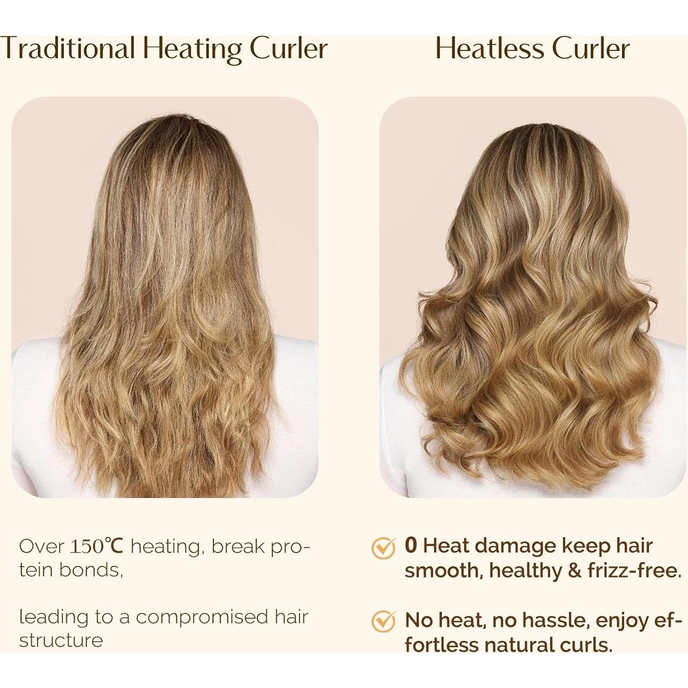 Rizador de Cabello Sin Calor Yanibest Rosa - Diadema Nocturna