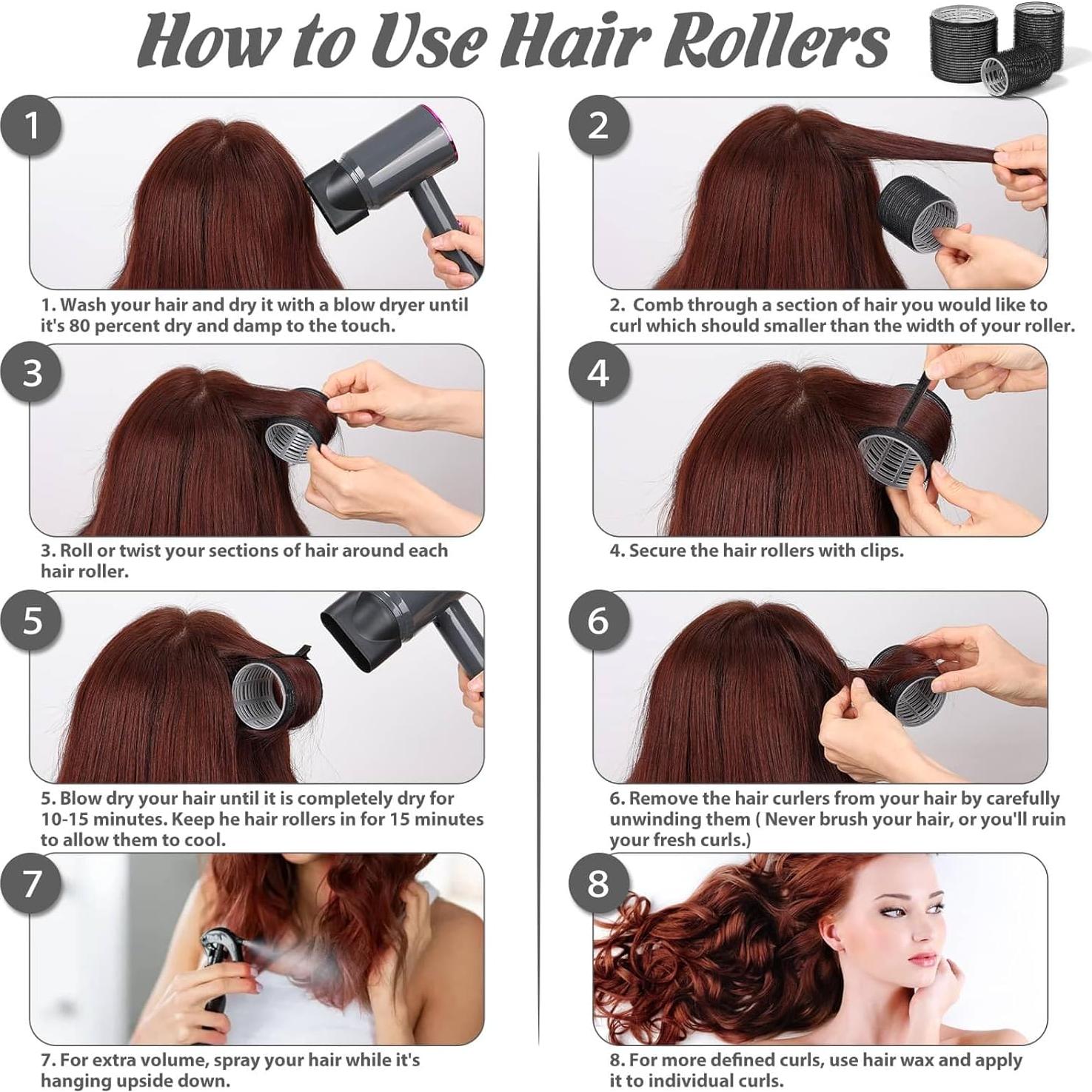 Juego de 50 Rulos Autoadhesivos Tidponra para Cabello Voluminoso