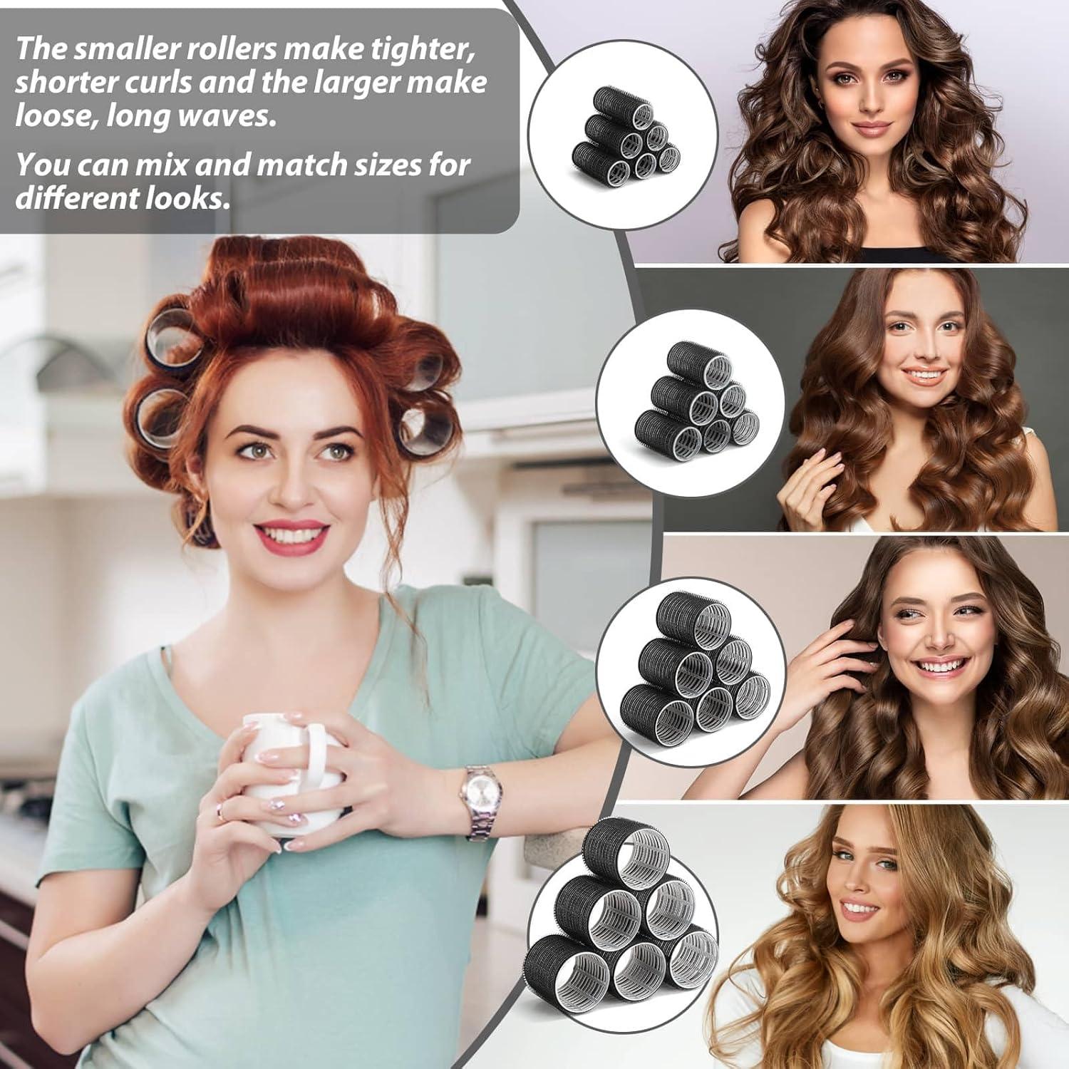 Juego de 50 Rulos Autoadhesivos Tidponra para Cabello Voluminoso