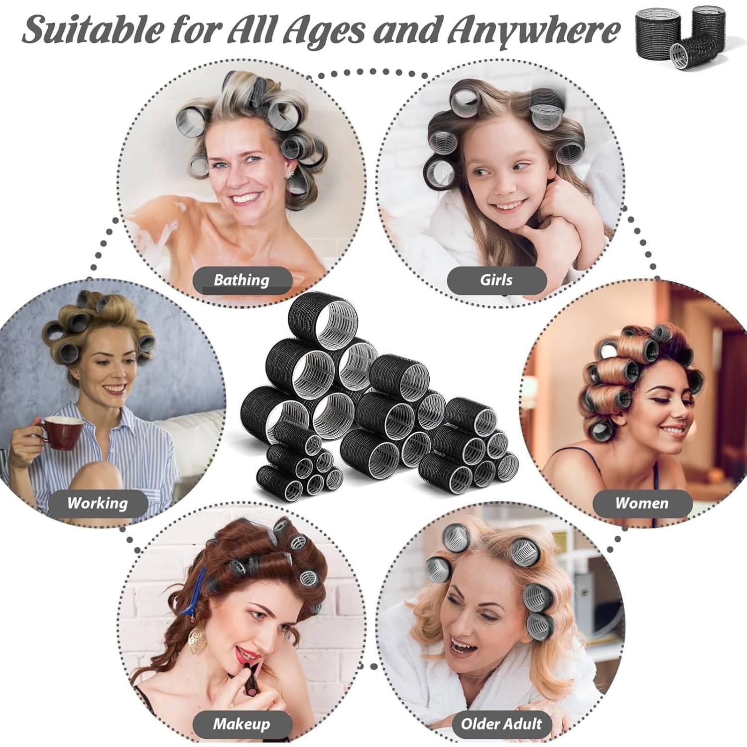 Juego de 50 Rulos Autoadhesivos Tidponra para Cabello Voluminoso