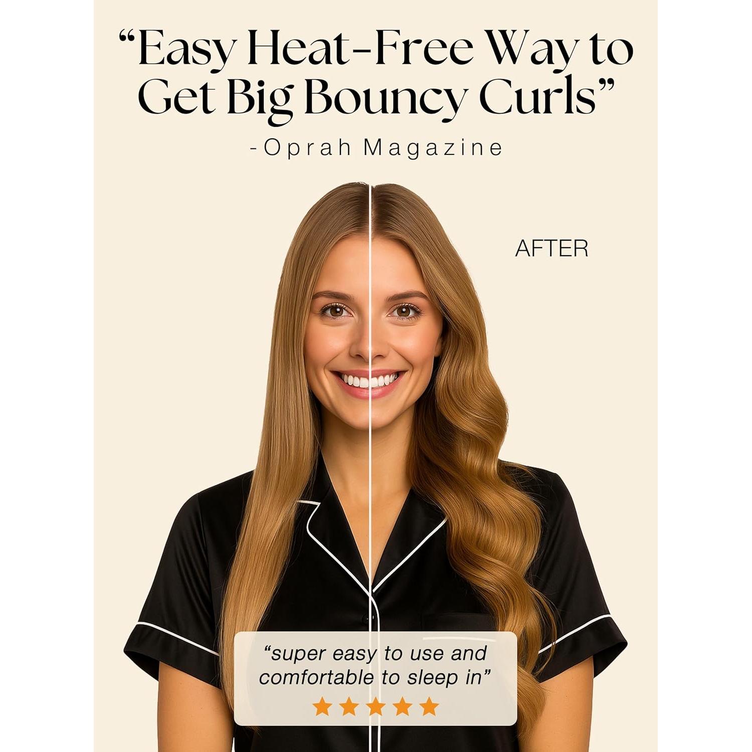 Rizadores de Cabello Sin Calor Lily England - Set 6 Piezas Durazno