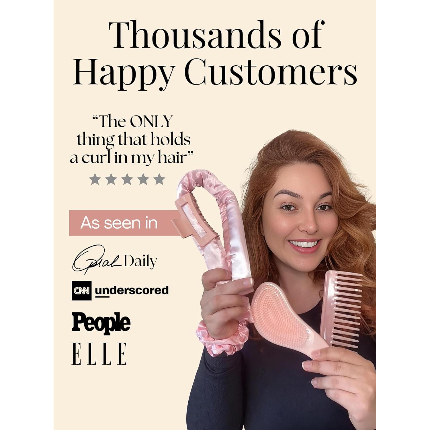 Rizadores de Cabello Sin Calor Lily England - Set 6 Piezas Durazno