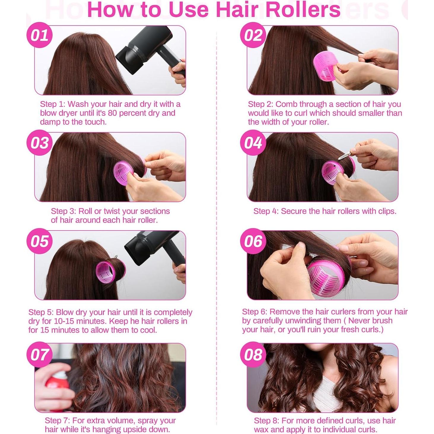 Juego de Rulos para Cabello Selizo - 36 Piezas Rosa