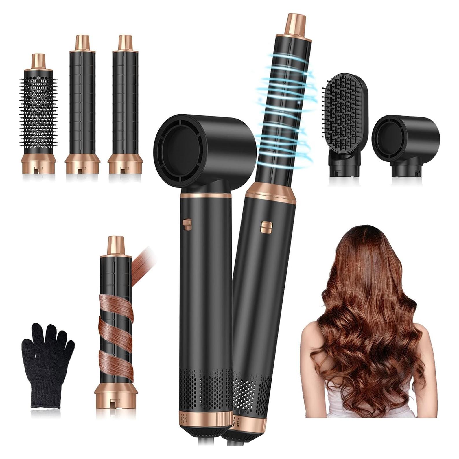 Cepillo Secador 5 en 1 Yitrust Negro Dorado - Alisado y Rizado