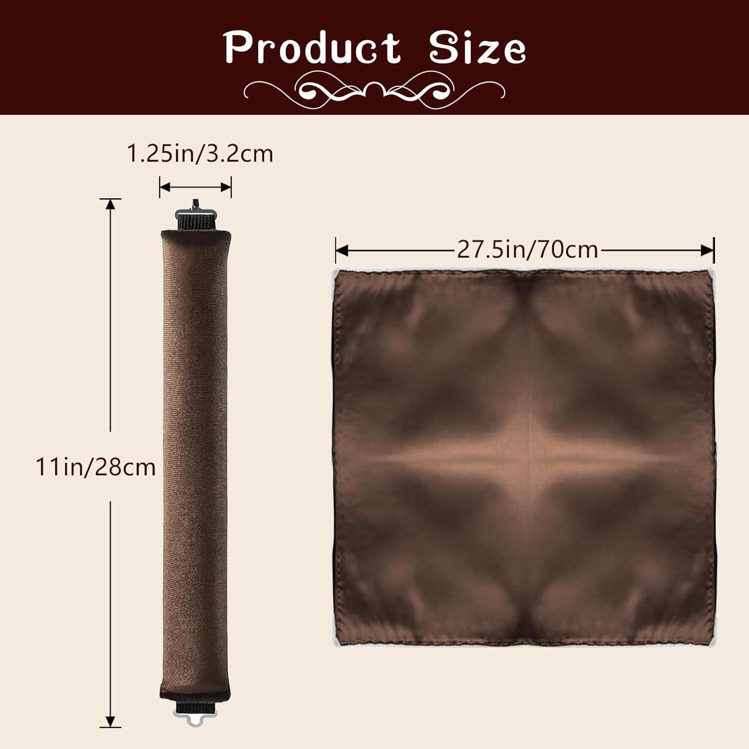 Rizador de Cabello Sin Calor Terciopelo 5PCS Marrón