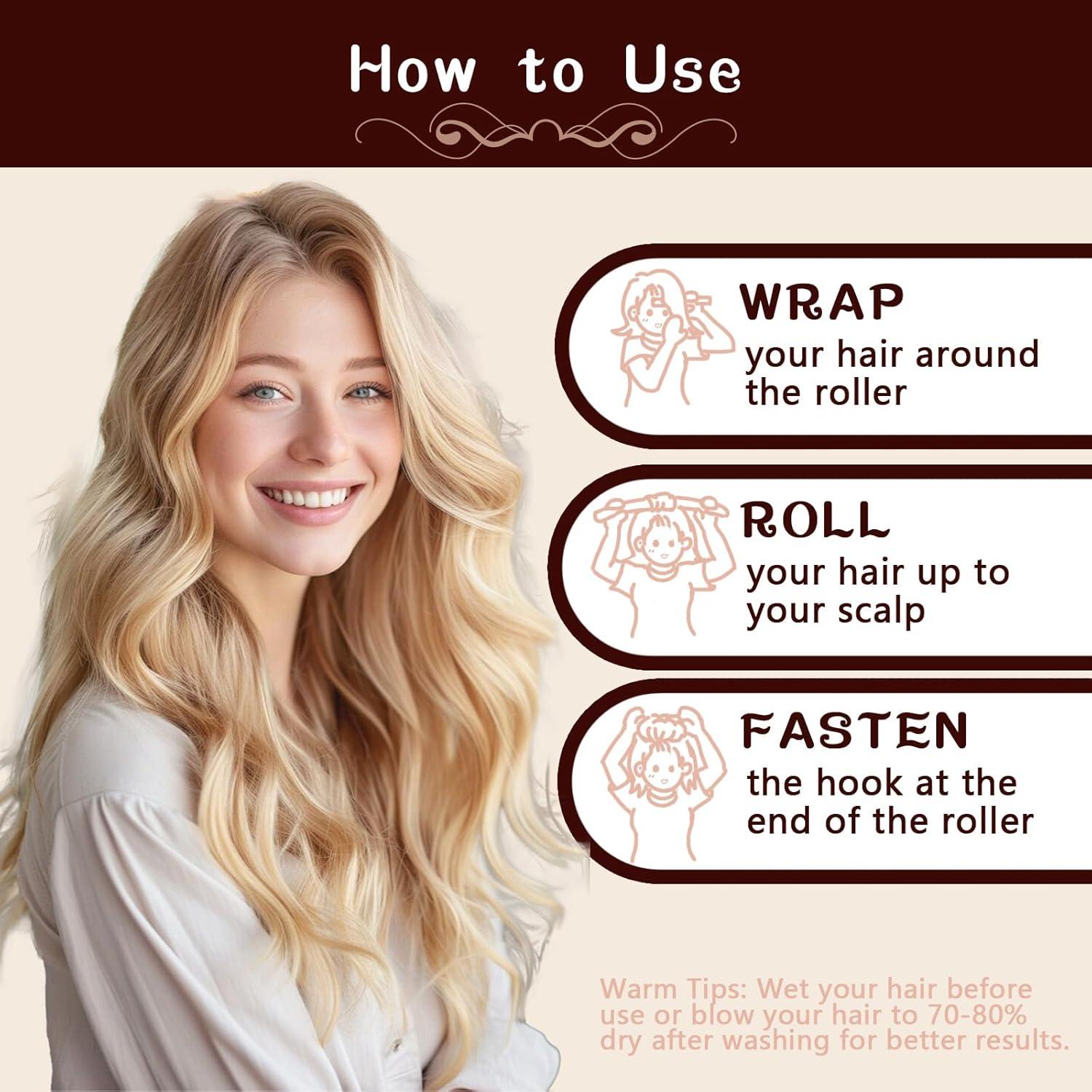 Rizador de Cabello Sin Calor Terciopelo 5PCS Marrón