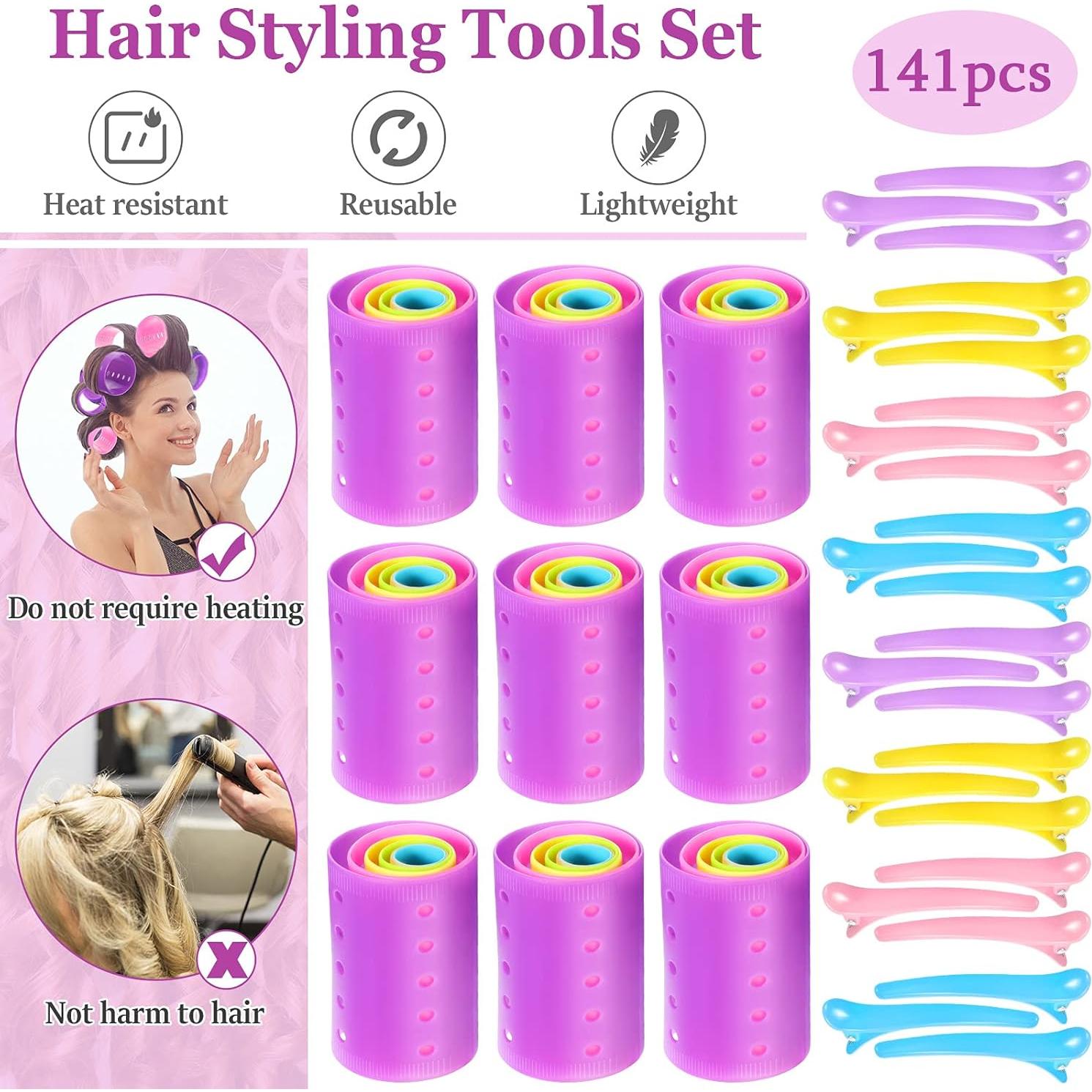 Juego de Rulos para Cabello Chuangdi 141 Pcs con Clips y Peine
