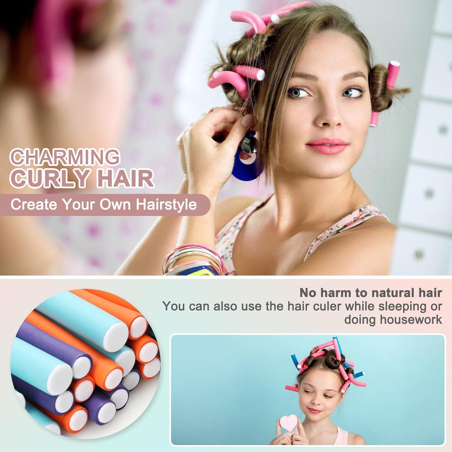 Rulos para Cabello Sin Calor AIDUCHO - 30 Varillas Flexibles