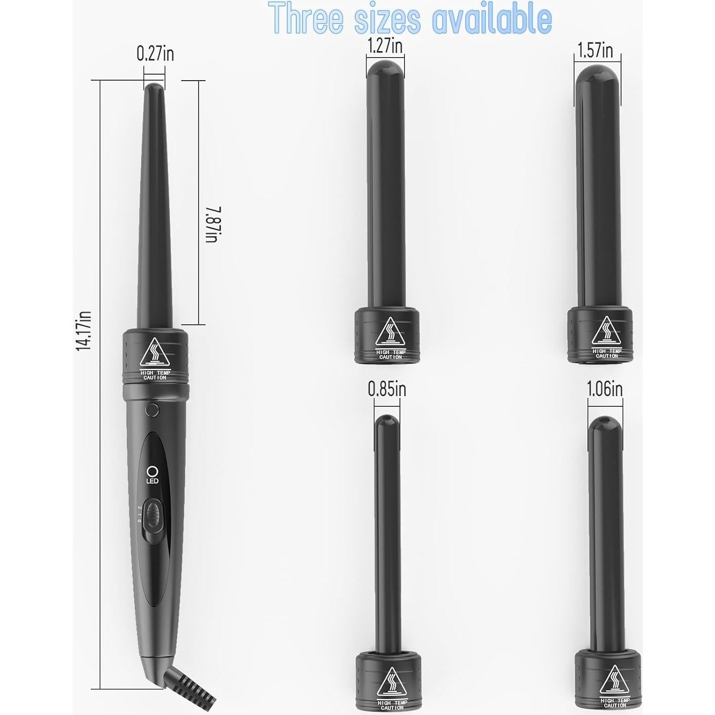 Rizador de Cerámica Turmalina 5 en 1 MENOW - Temperatura Ajustable