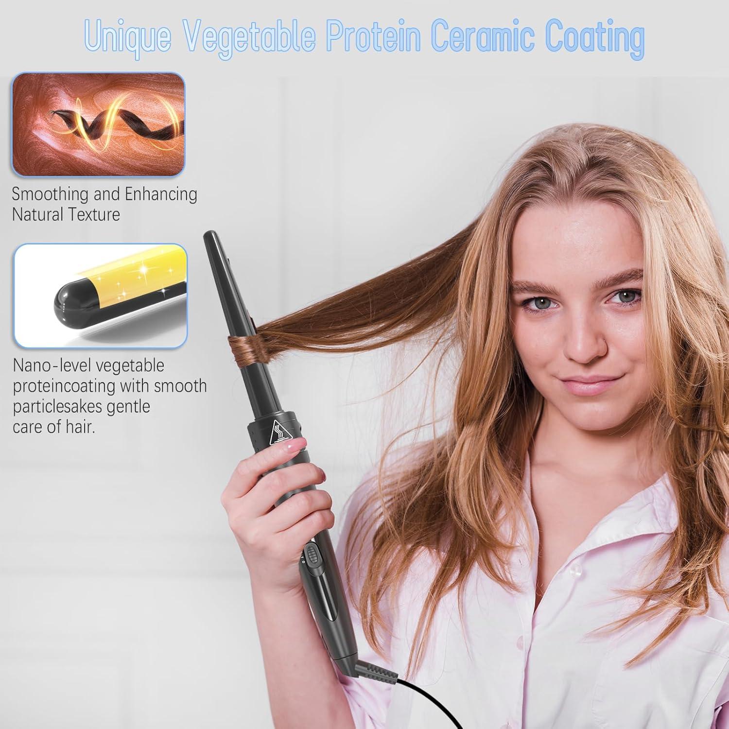 Rizador de Cerámica Turmalina 5 en 1 MENOW - Temperatura Ajustable