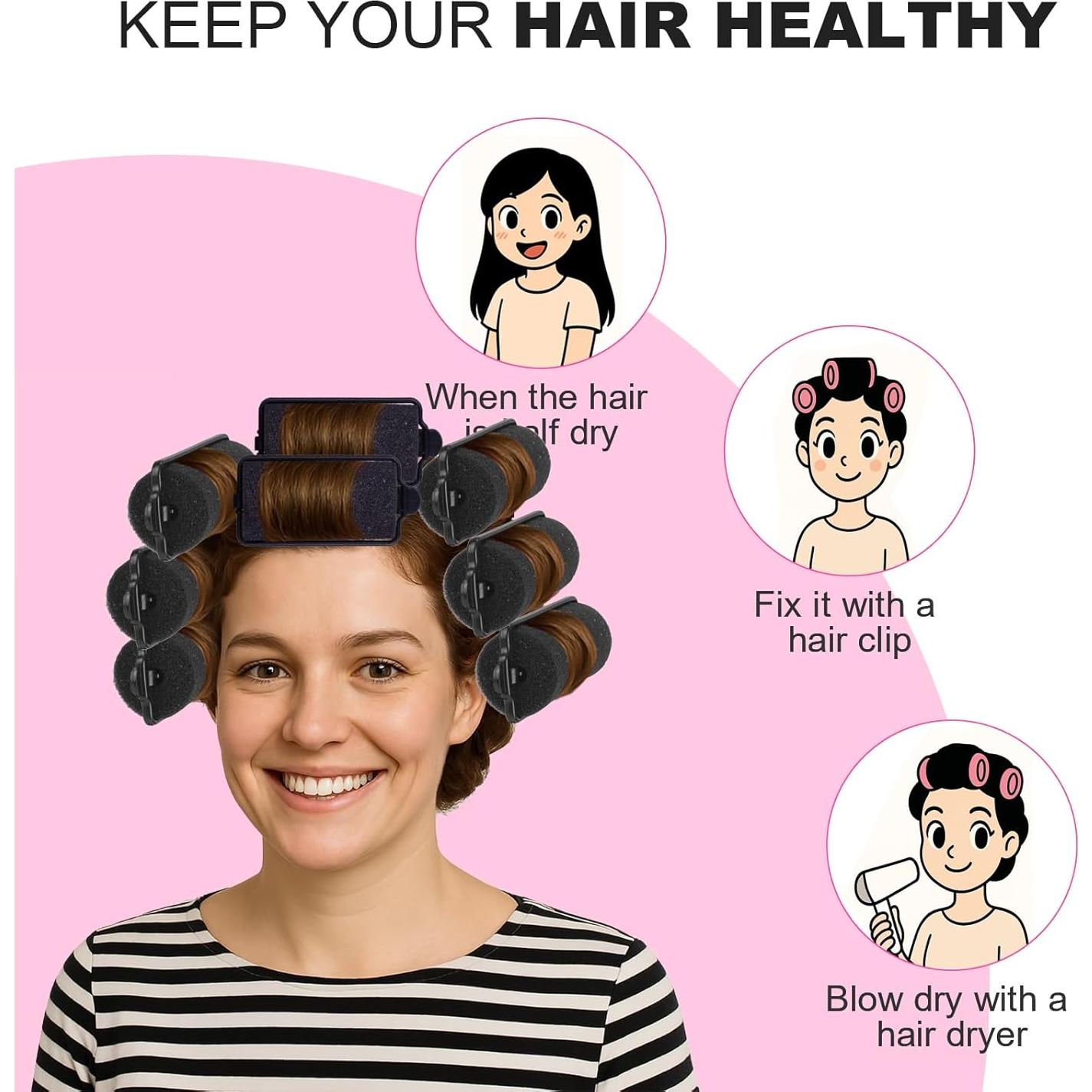 Rulos de Espuma Suave Amzpus - 36 Piezas 3.0cm Negro