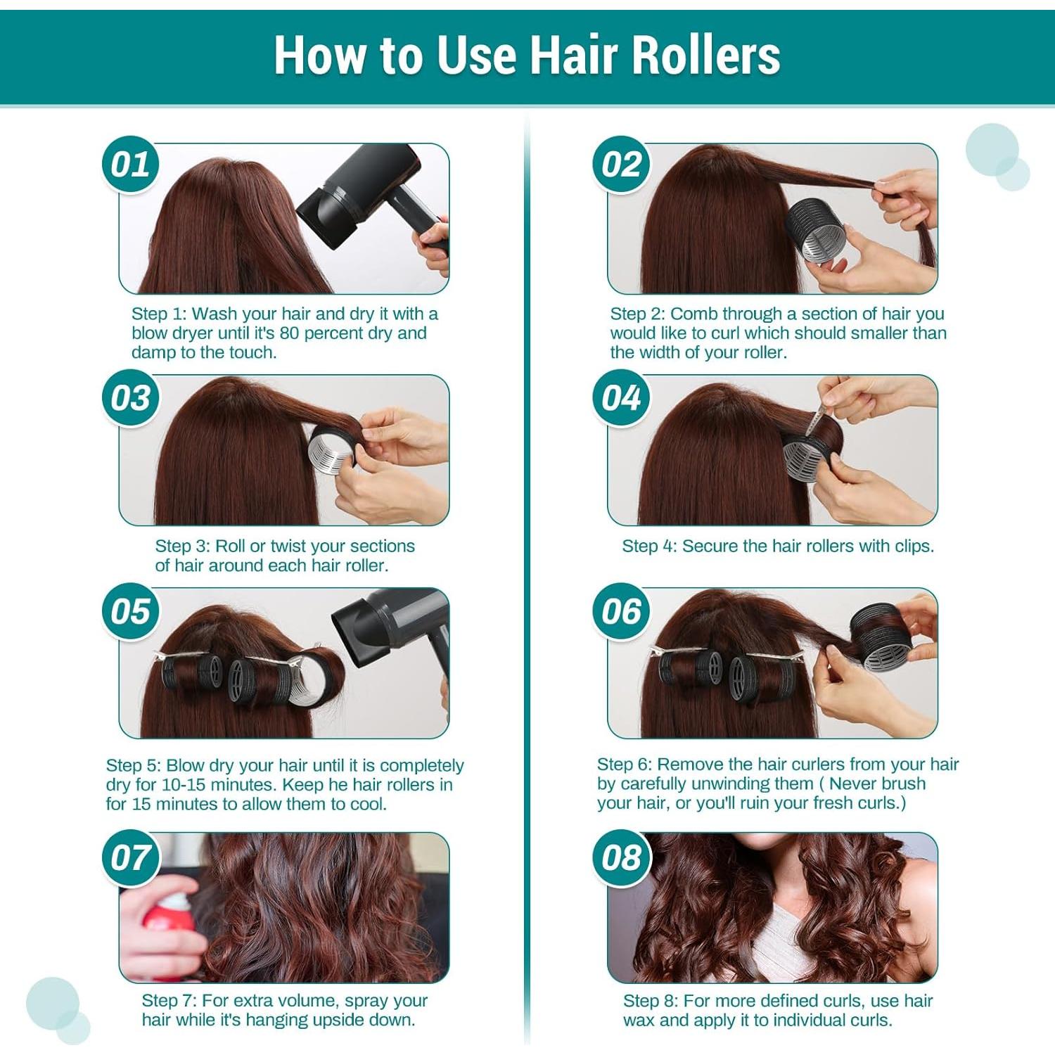 Set de Rodillos para Cabello Acejoz 38 Piezas Autoadhesivos