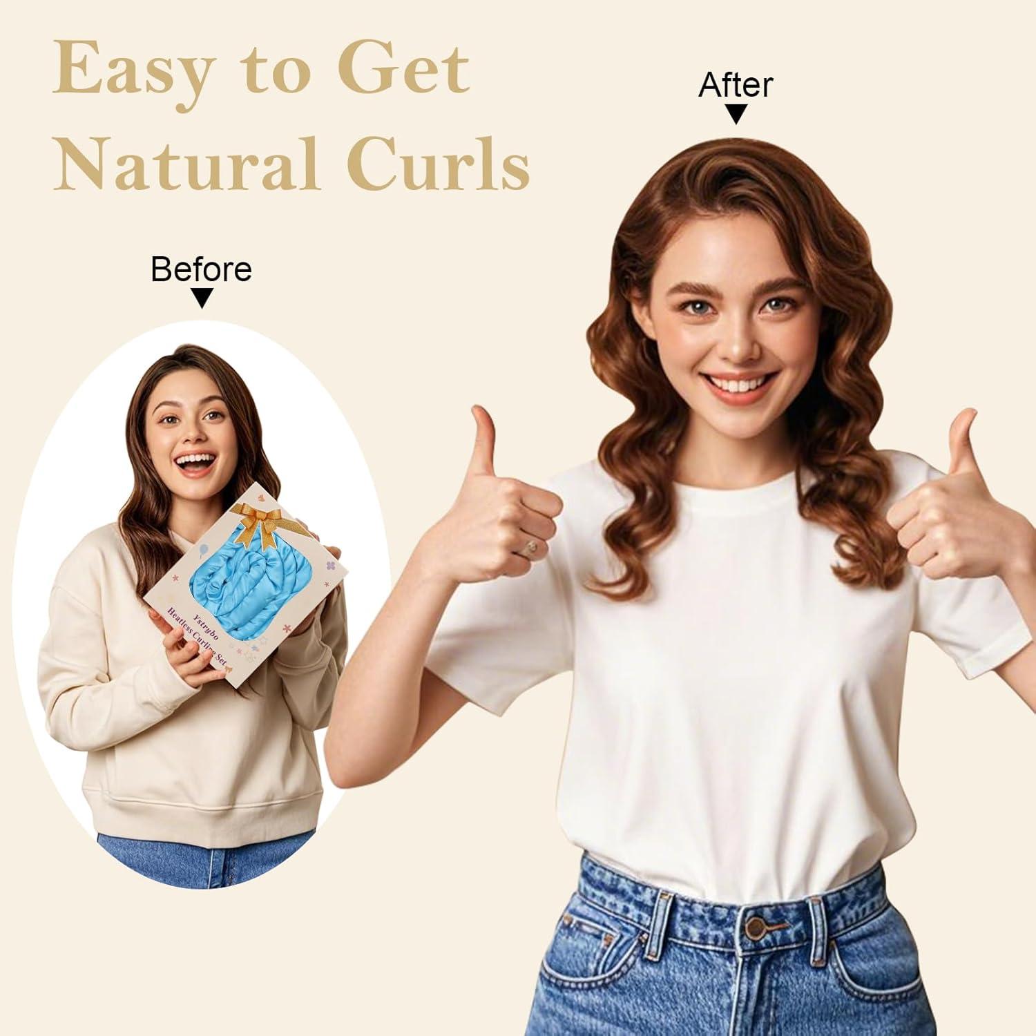 Rizador de Cabello Sin Calor Ystrybo - Set 8 Piezas Azul