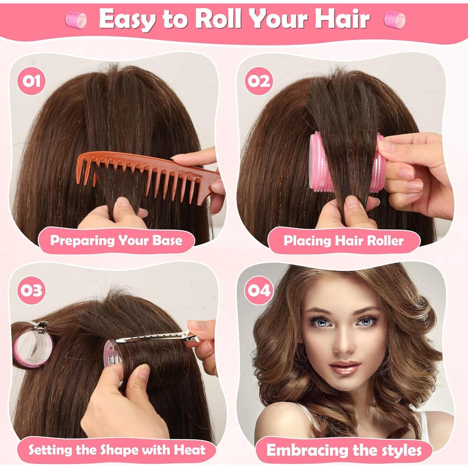 Juego de Rulos Térmicos Tetutor Jumbo con Clips - 24 Rulos 63mm, 48mm, 36mm