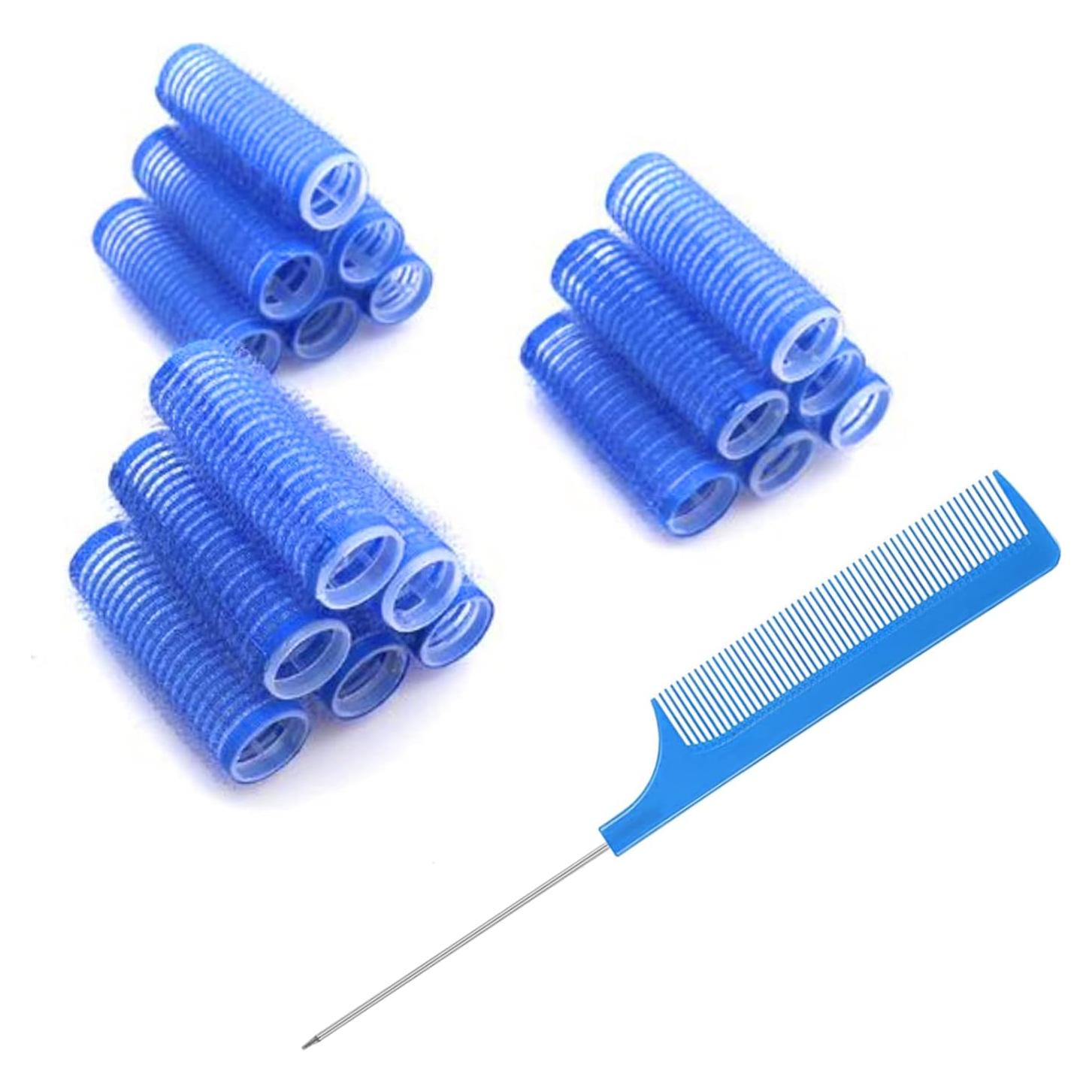 18 Rulos de Pelo Autoadhesivos Sin Calor MOODKEY 2.0x6.1cm