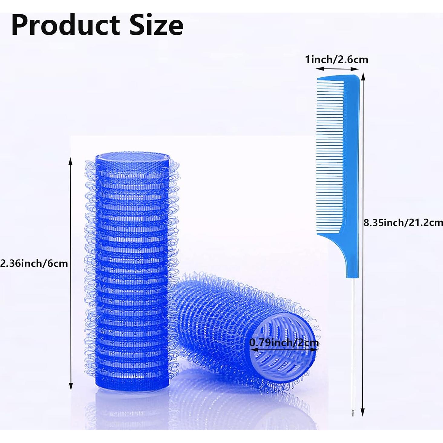18 Rulos de Pelo Autoadhesivos Sin Calor MOODKEY 2.0x6.1cm