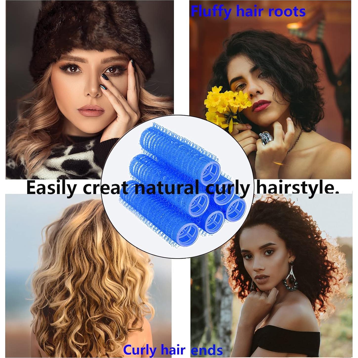 18 Rulos de Pelo Autoadhesivos Sin Calor MOODKEY 2.0x6.1cm