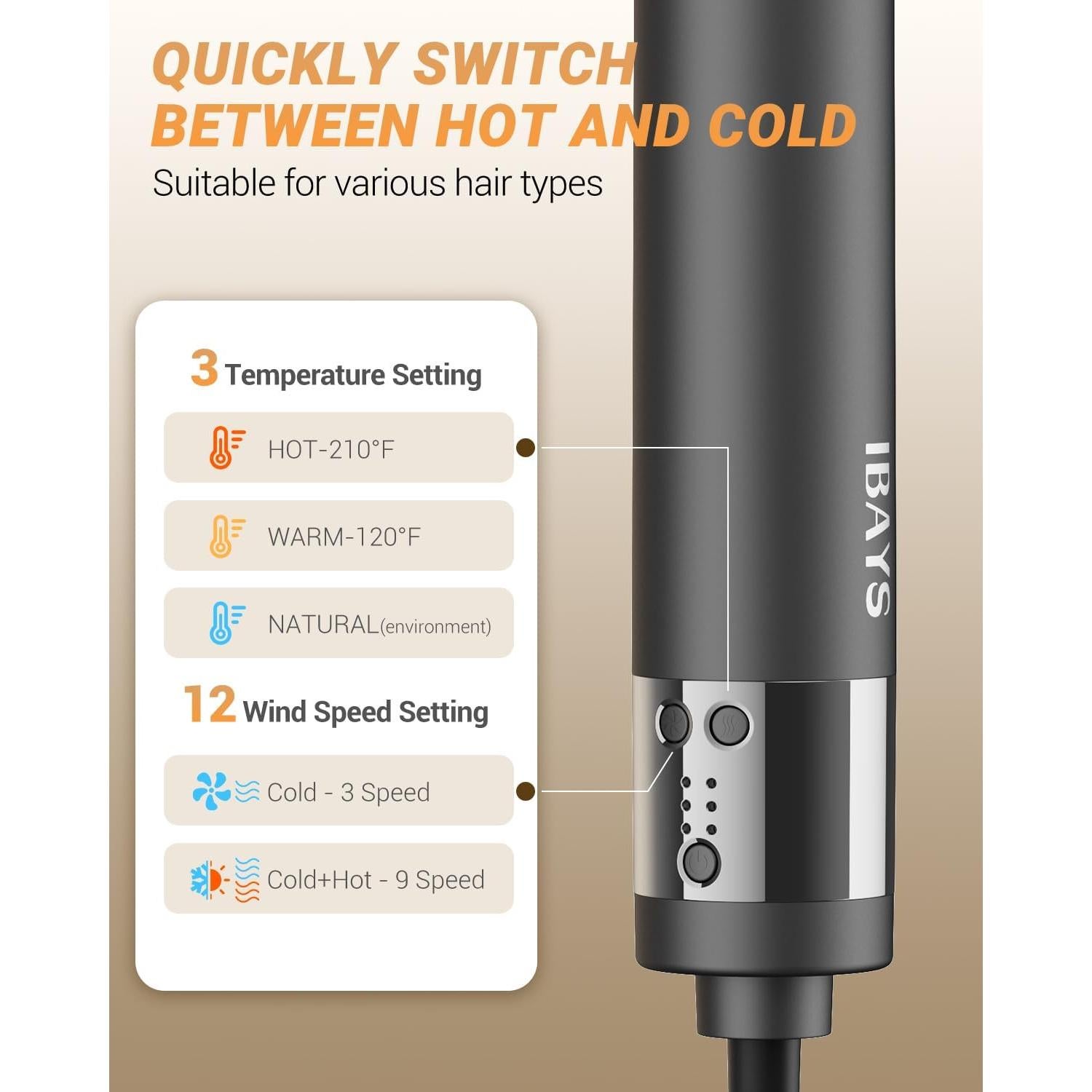 Cepillo Secador de Cabello 6 en 1 IBAYS Profesional 2 kg