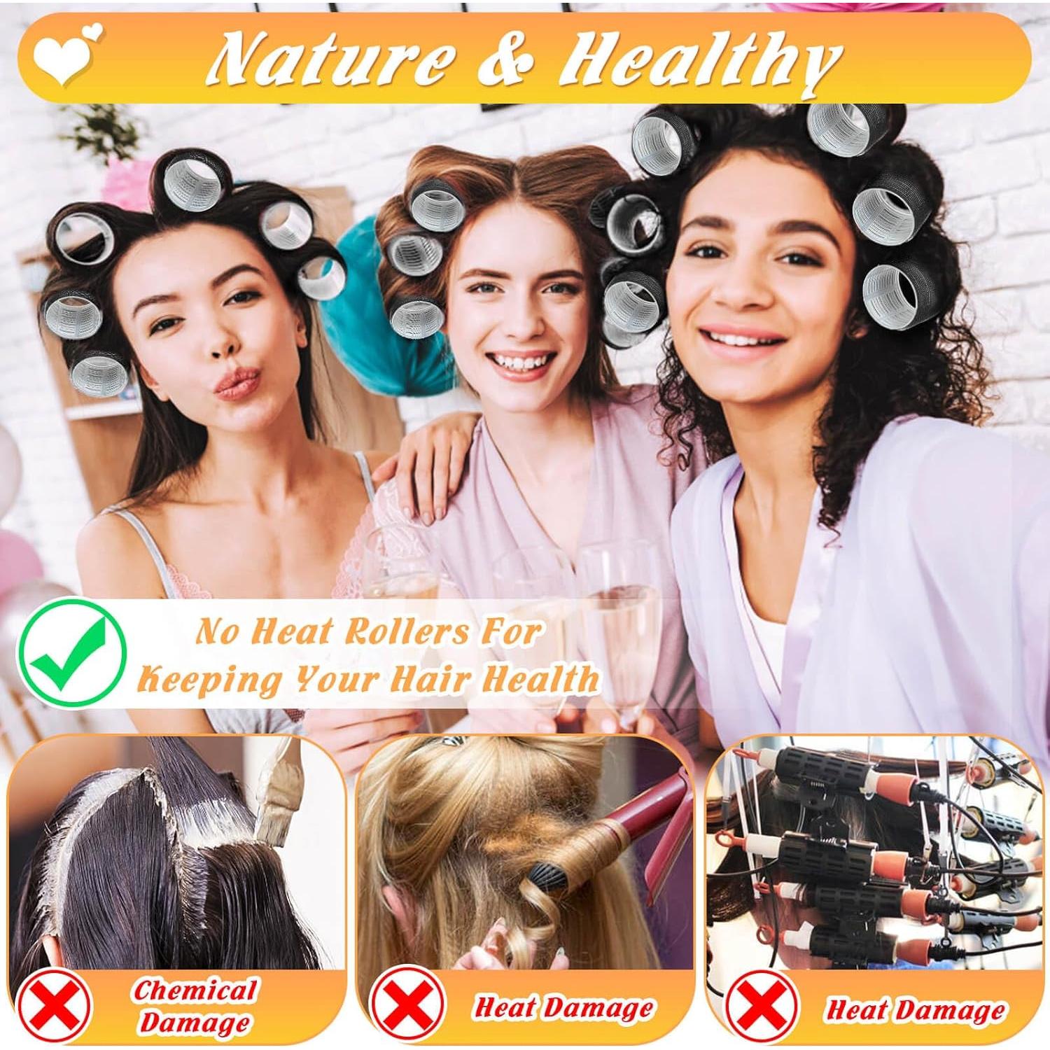 Rulos Autoadhesivos Tetutor 62 Piezas 6 Tamaños para Cabello