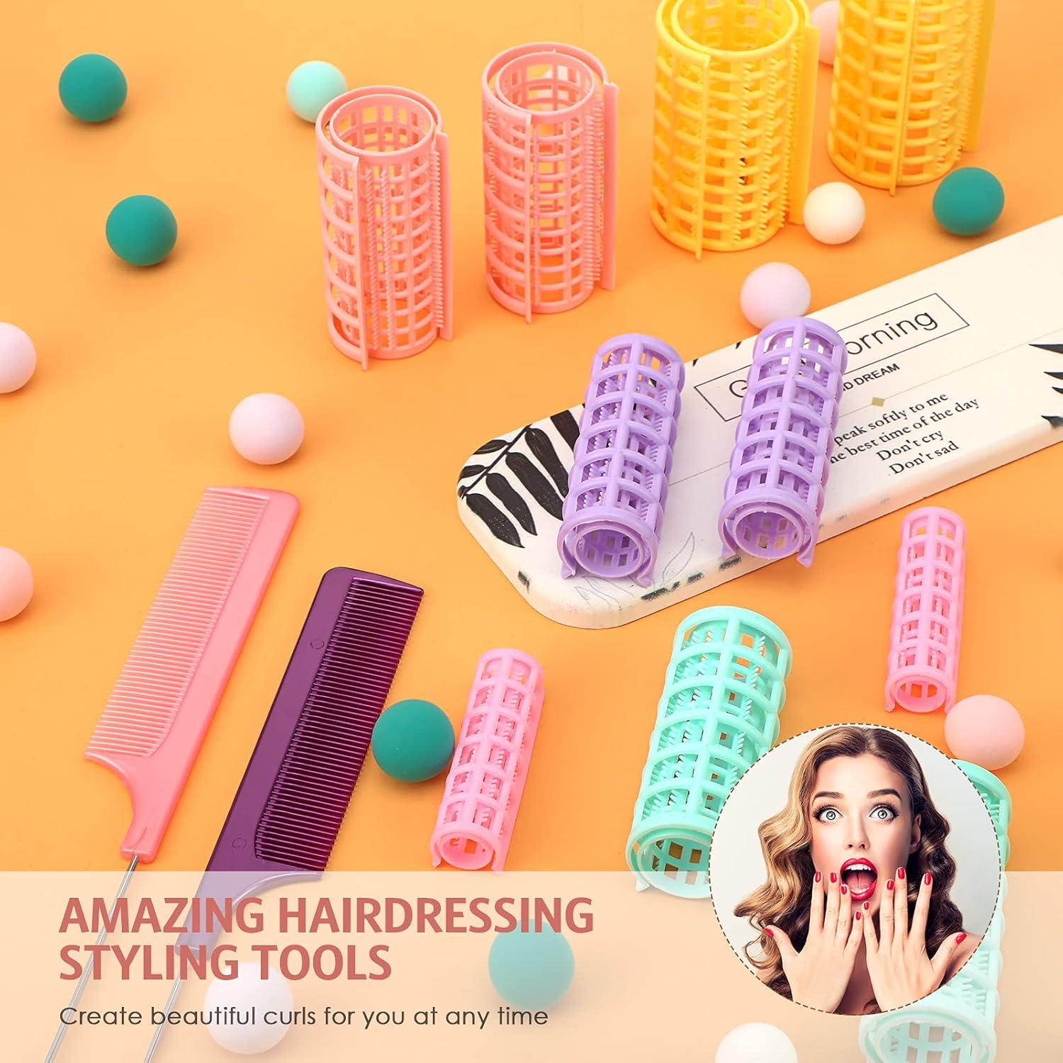 Rulos de Pelo de Plástico WILLBOND 36 Piezas 5 Tamaños