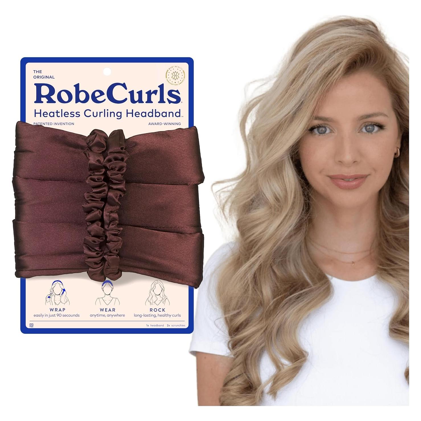 Rizador de Cabello Sin Calor RobeCurls Diadema Satén Moca