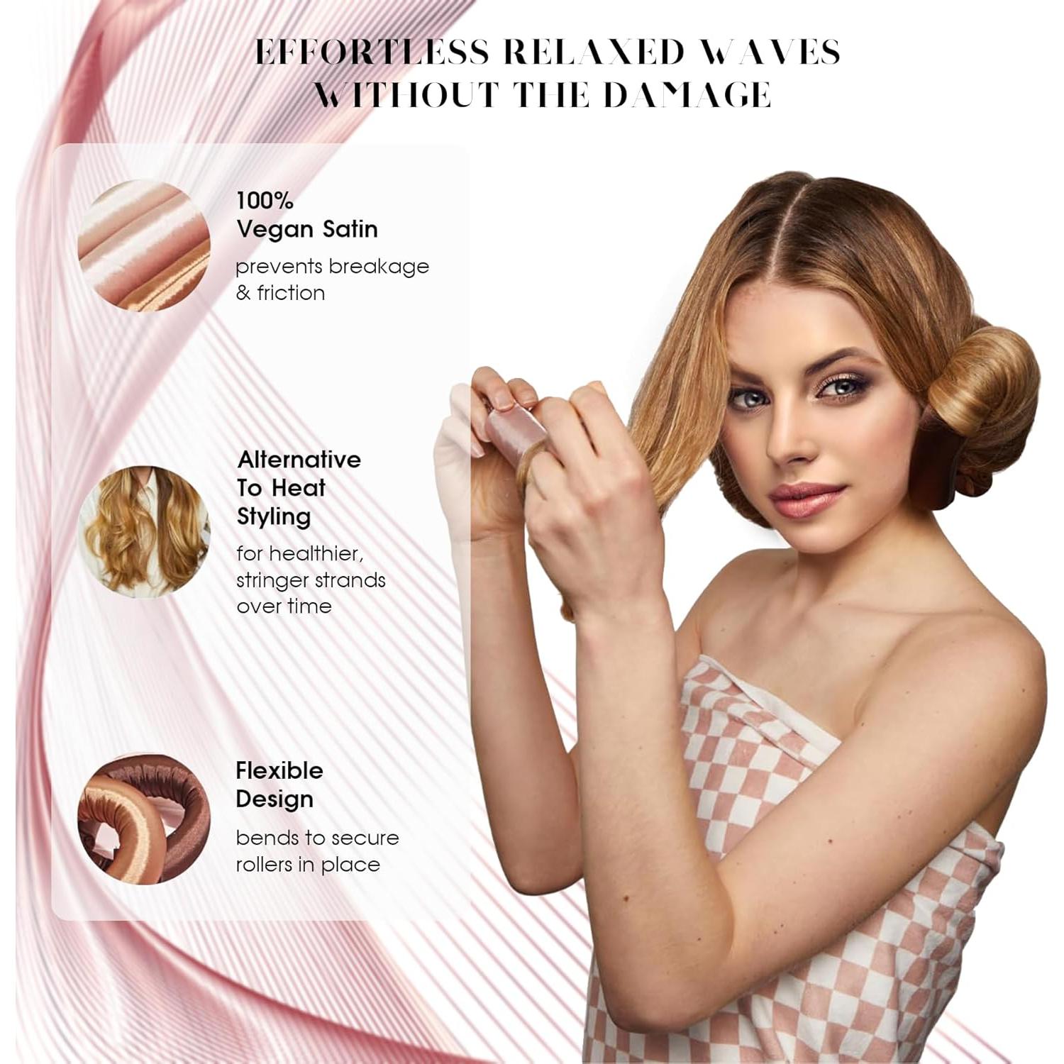 Juego de 6 Rulos de Cabello Sin Calor Kanuoc - Rizos Jumbo