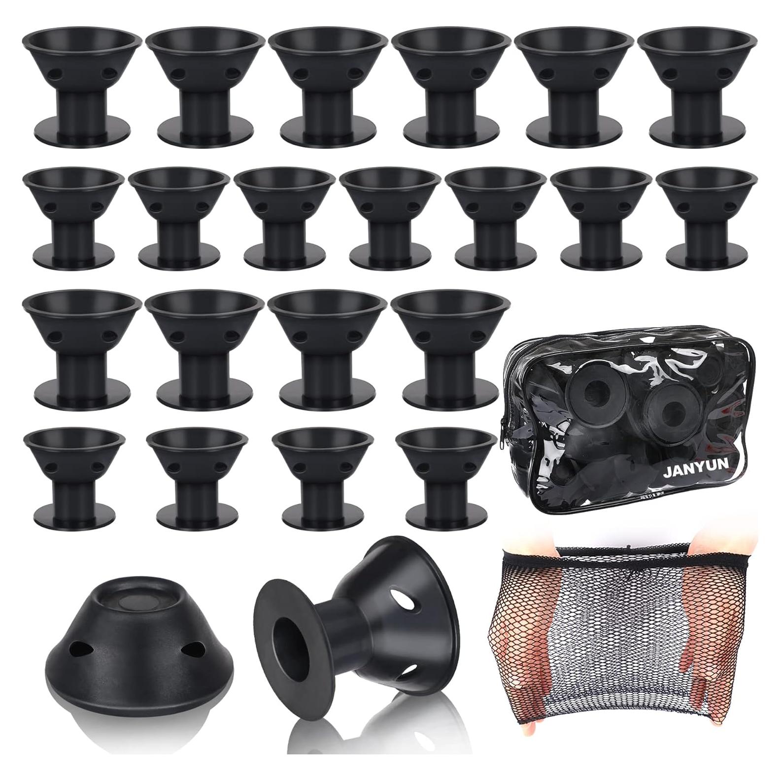 Rulos de Pelo de Silicona JANYUN 40 Pcs - 20 Grandes y 20 Pequeños