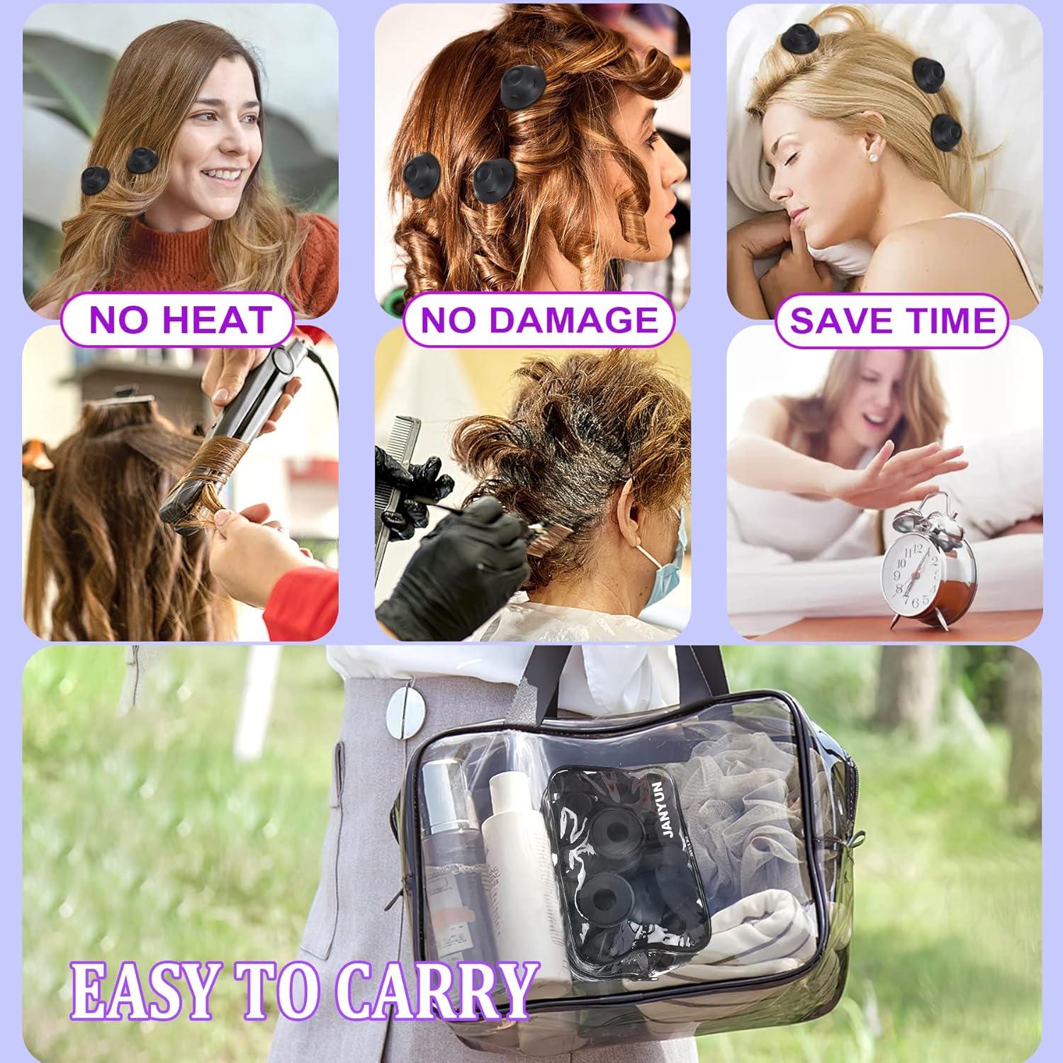 Rulos de Pelo de Silicona JANYUN 40 Pcs - 20 Grandes y 20 Pequeños