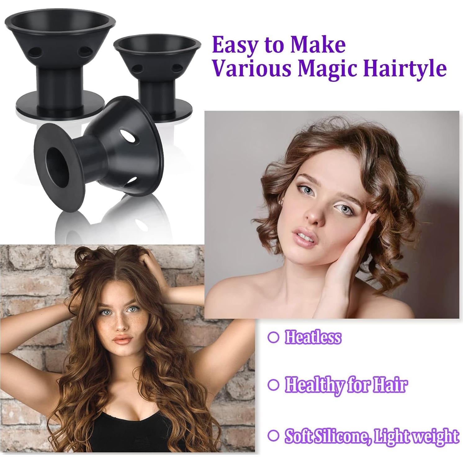 Rulos de Pelo de Silicona JANYUN 40 Pcs - 20 Grandes y 20 Pequeños