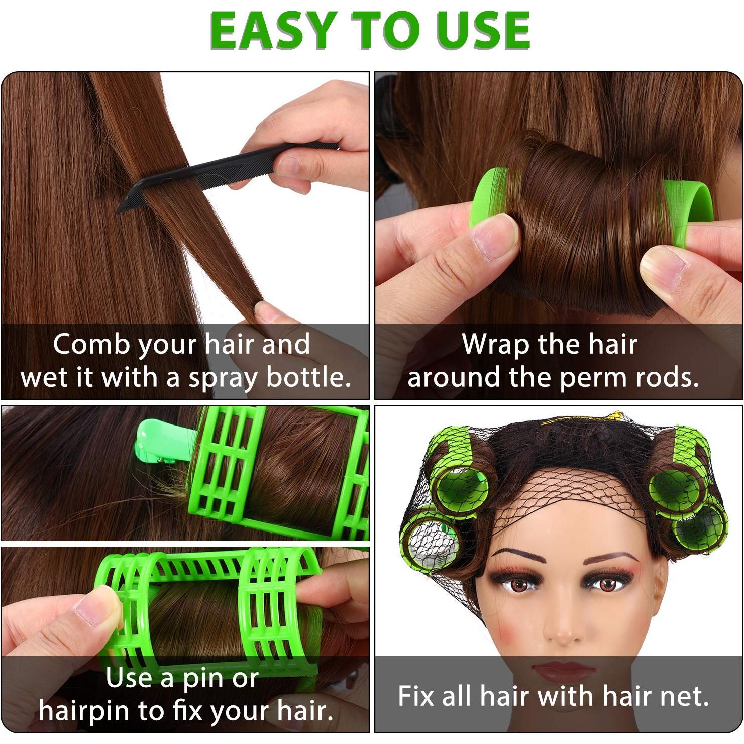 Juego de 65 Rulos Magnéticos Plástico WILLBOND 4 Tamaños