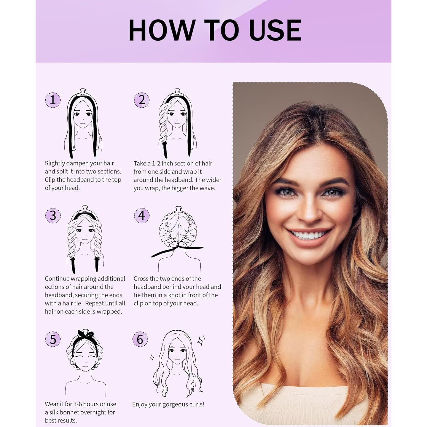 Diadema para Rizos Sin Calor Posicurly 178 cm con Gorro