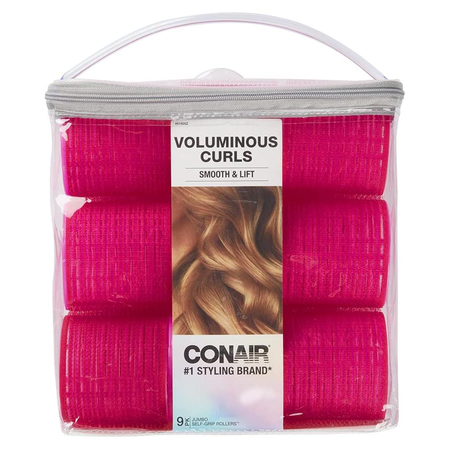 Rulos Sin Calor Conair 9 Jumbo Rosa Fucsia para Cabello
