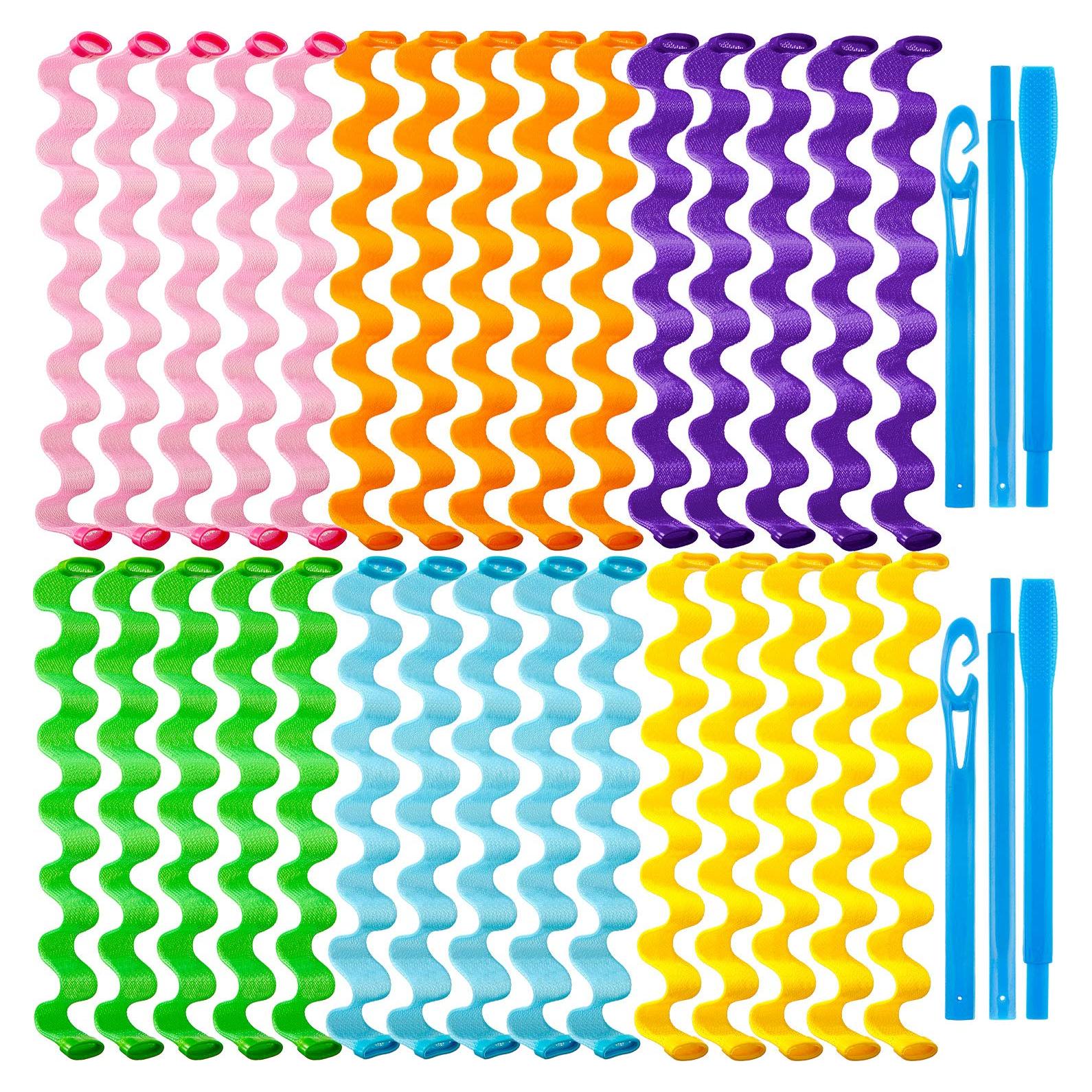 30 Rulos Sin Calor WILLBOND 55 cm para Peinados Rizados