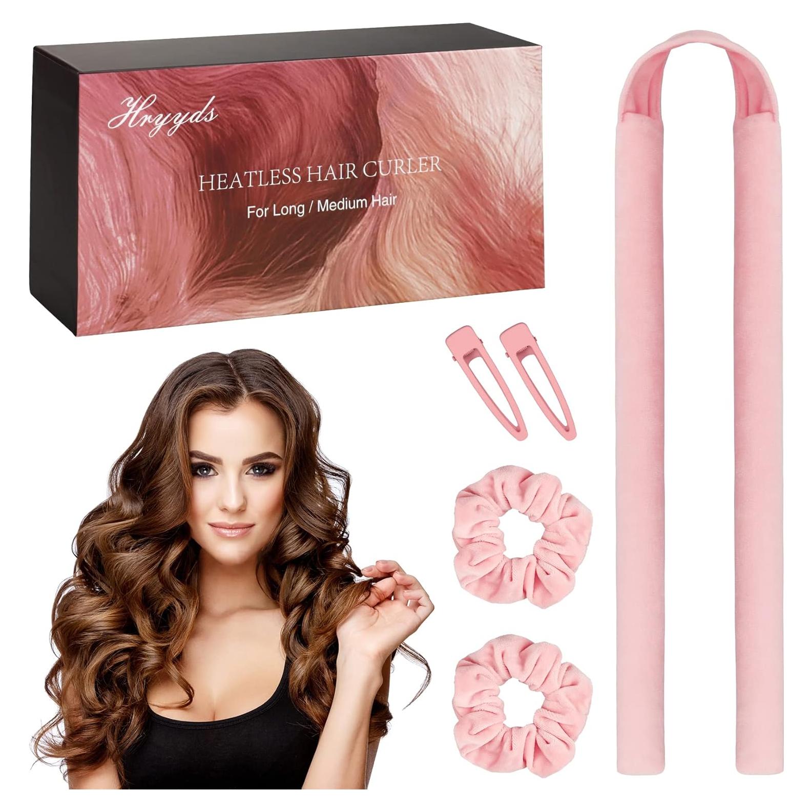 Rizador de Cabello Sin Calor HRYYDS Rosa para Cabello Largo
