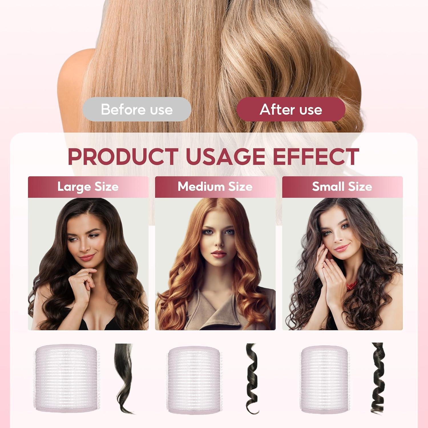 Rodillos de Pelo HYOUJIN 18 Piezas Cerámicos Autoadhesivos