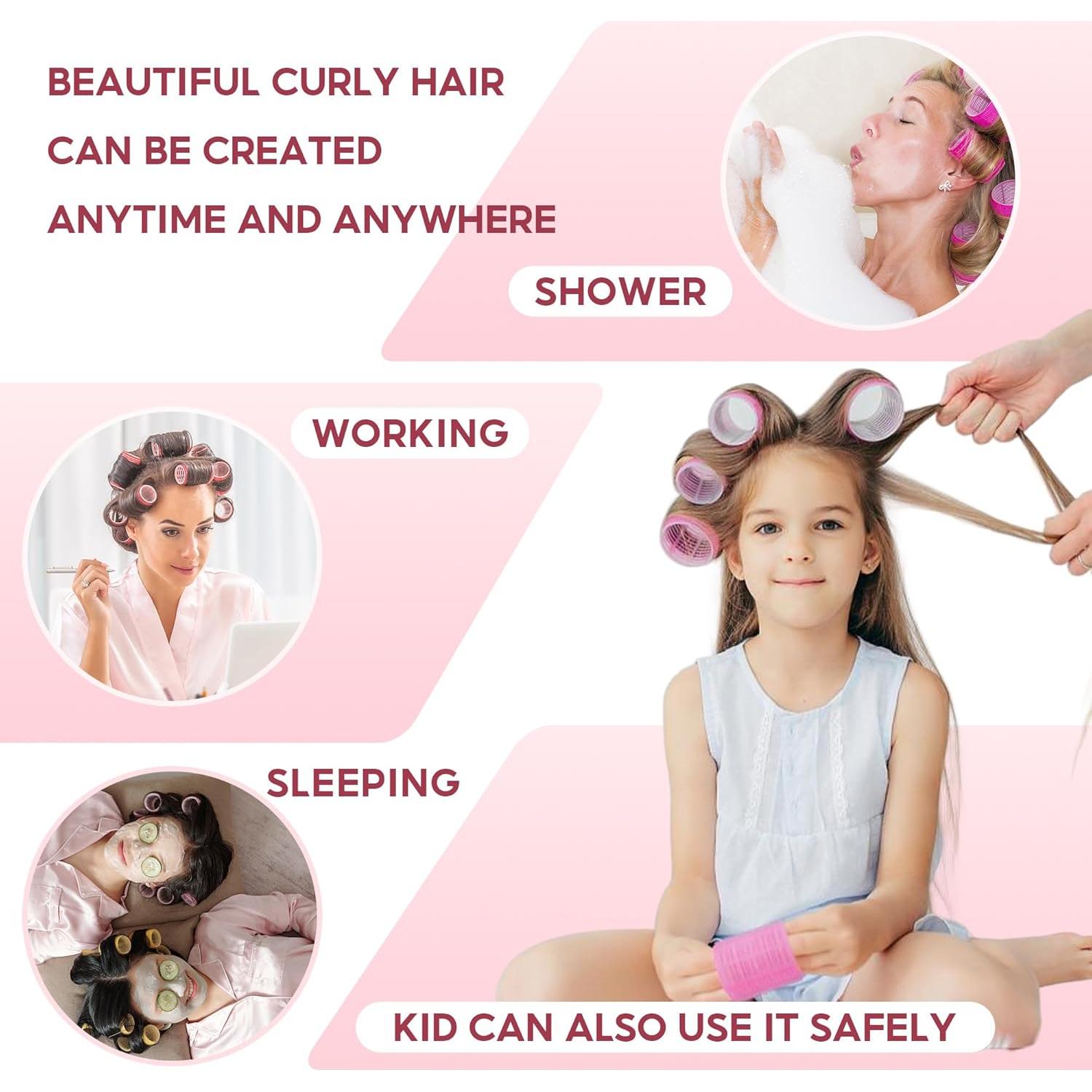 Rodillos de Pelo HYOUJIN 18 Piezas Cerámicos Autoadhesivos