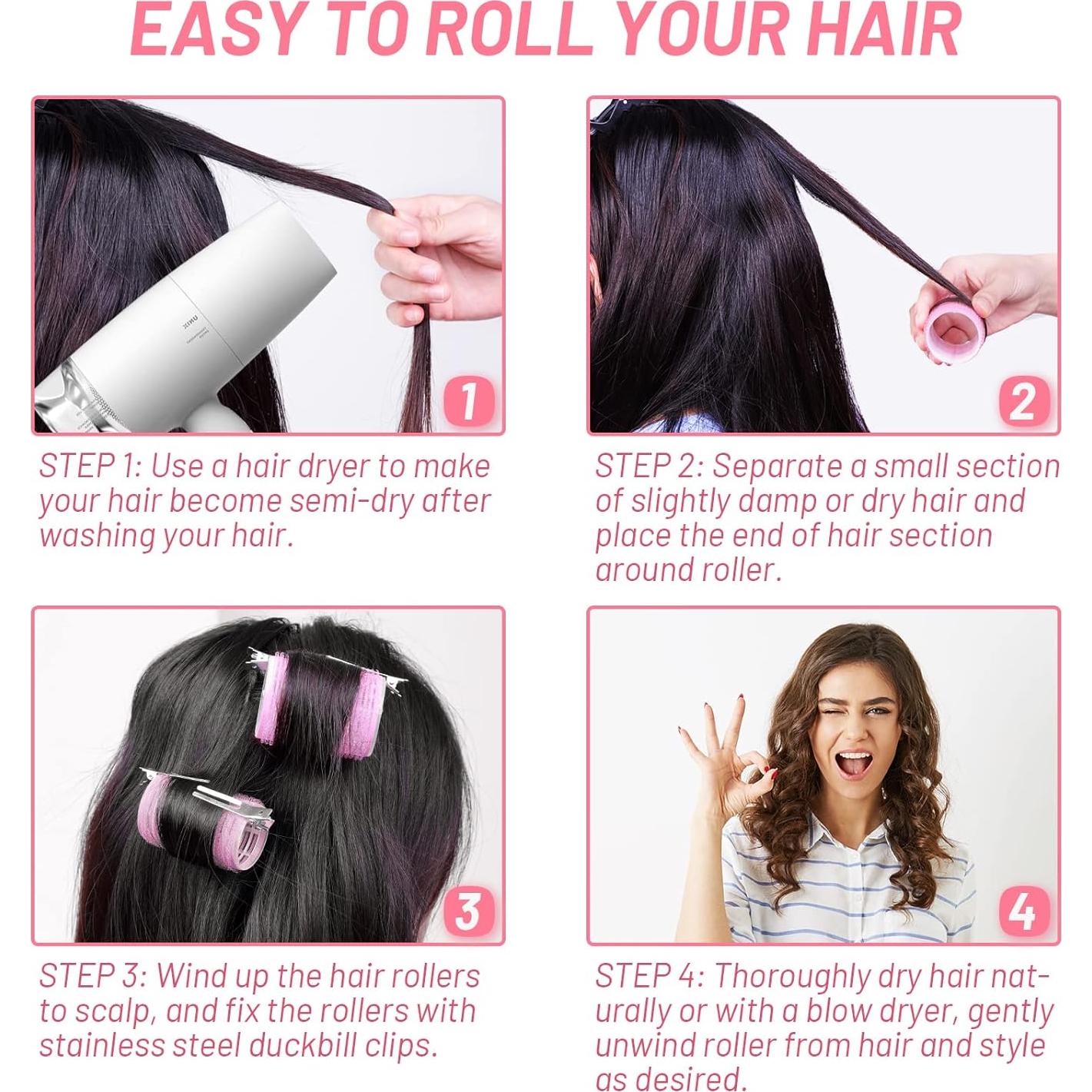 Rulos Grandes Autoadhesivos Acejoz con Clips Acero Inoxidable