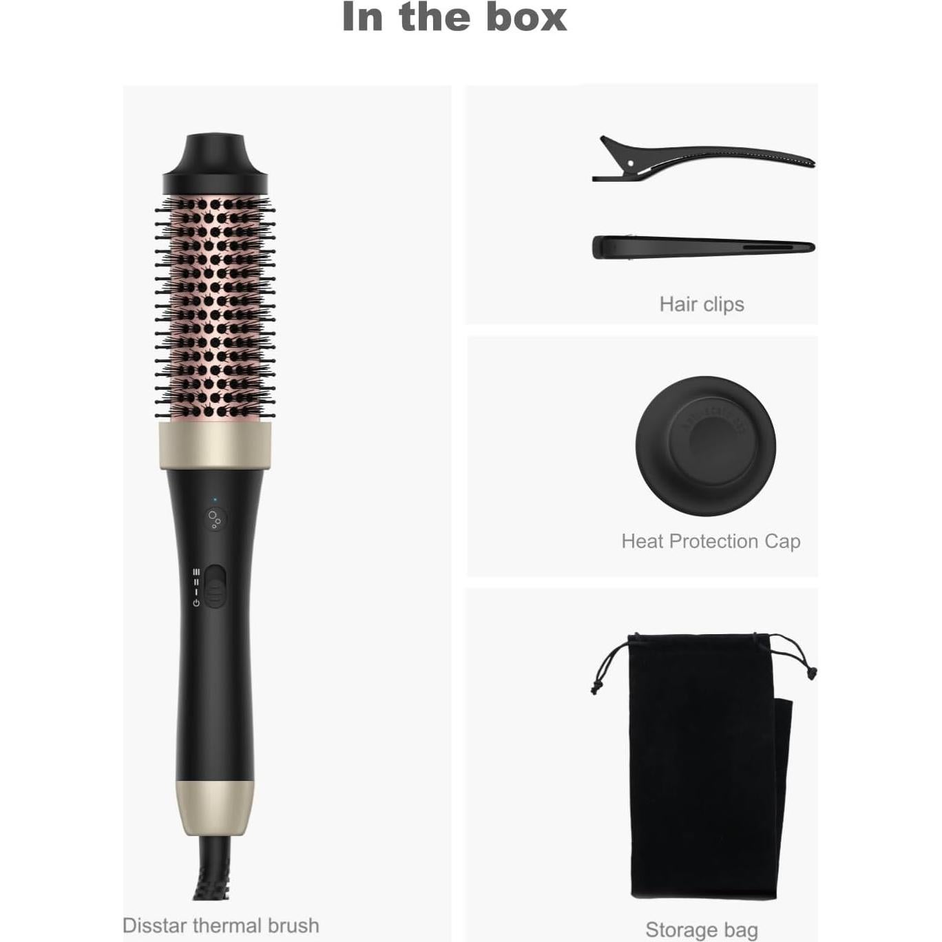 Cepillo Térmico Iónico Disstar FS103 1.5'' Calentamiento Rápido