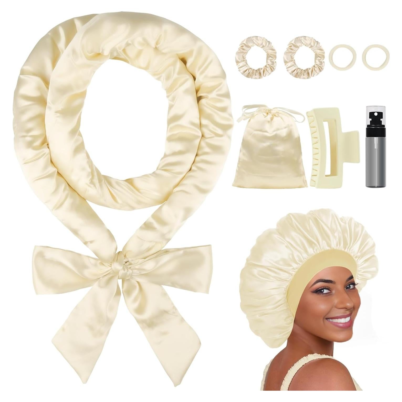 Juego de Rizado Sin Calor ZILAMPU 9 Piezas Satén 177.8 cm