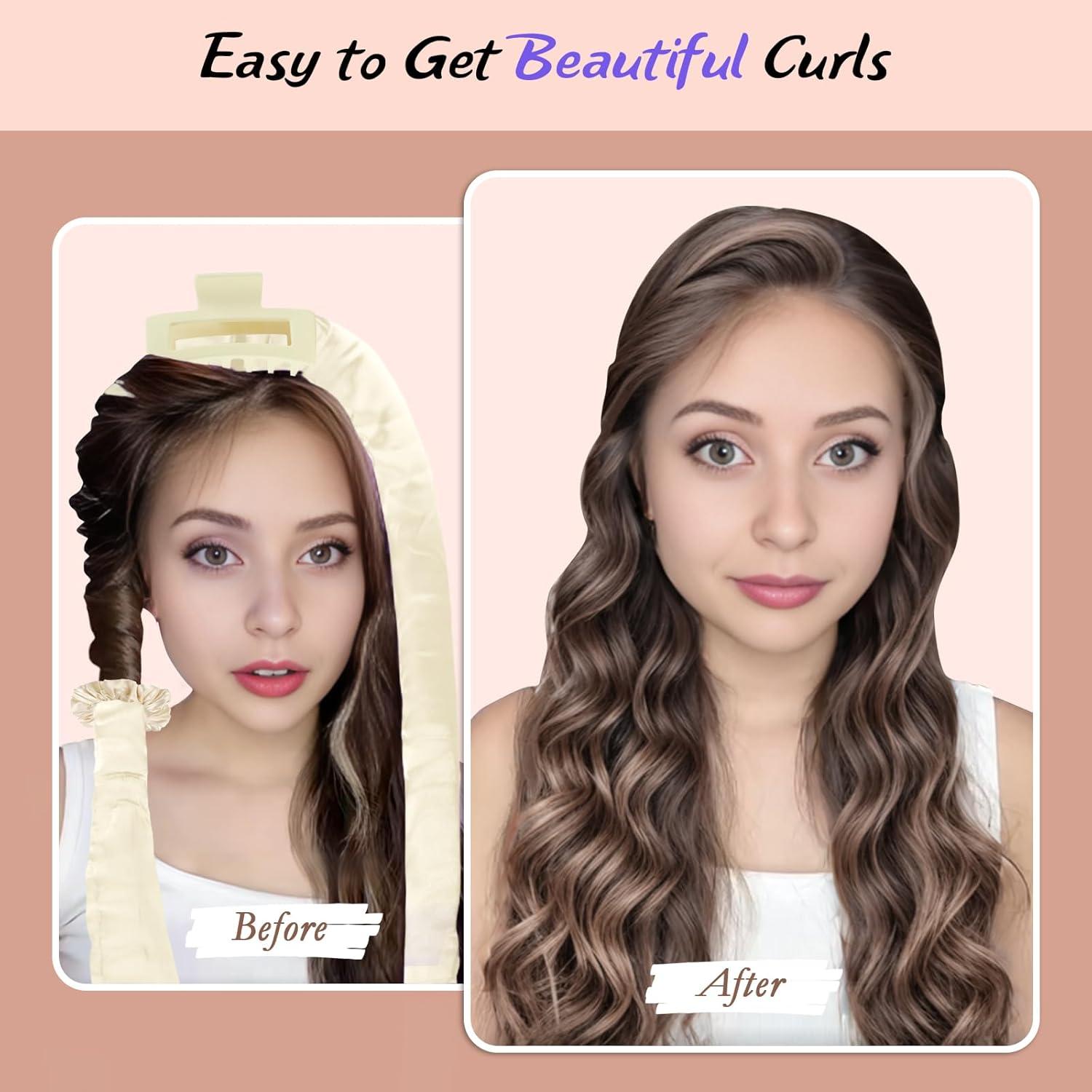 Juego de Rizado Sin Calor ZILAMPU 9 Piezas Satén 177.8 cm