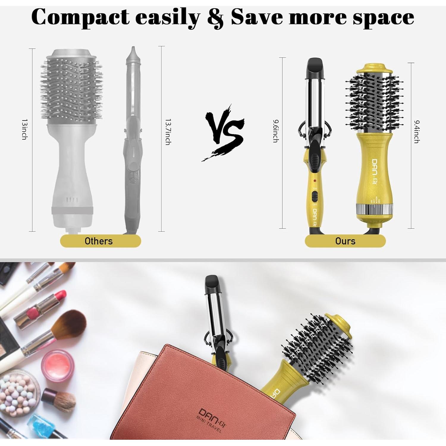 Conjunto Cepillo Secador y Mini Rizador DAN Technology 1"