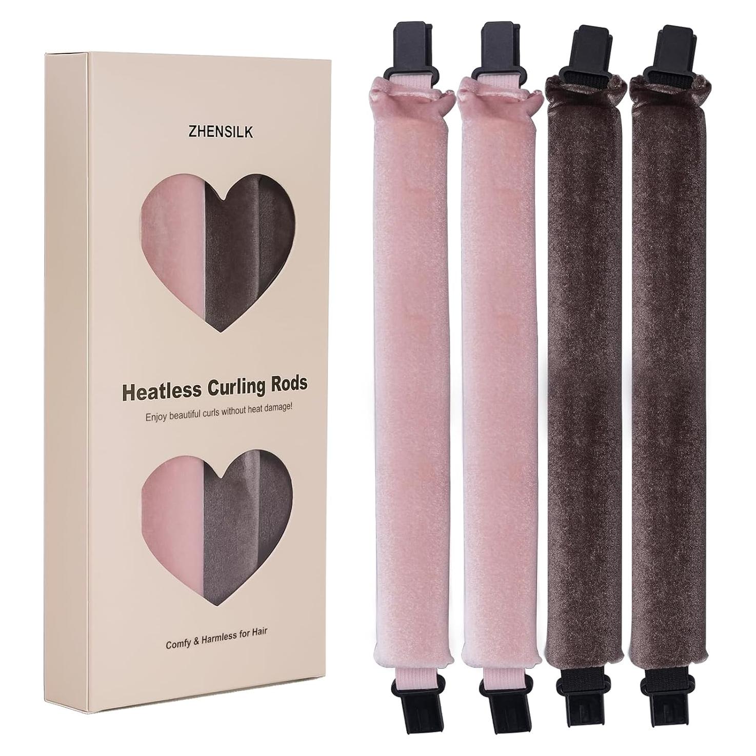 Juego de Rulos Sin Calor ZHENSILK - 4 Varillas de Terciopelo