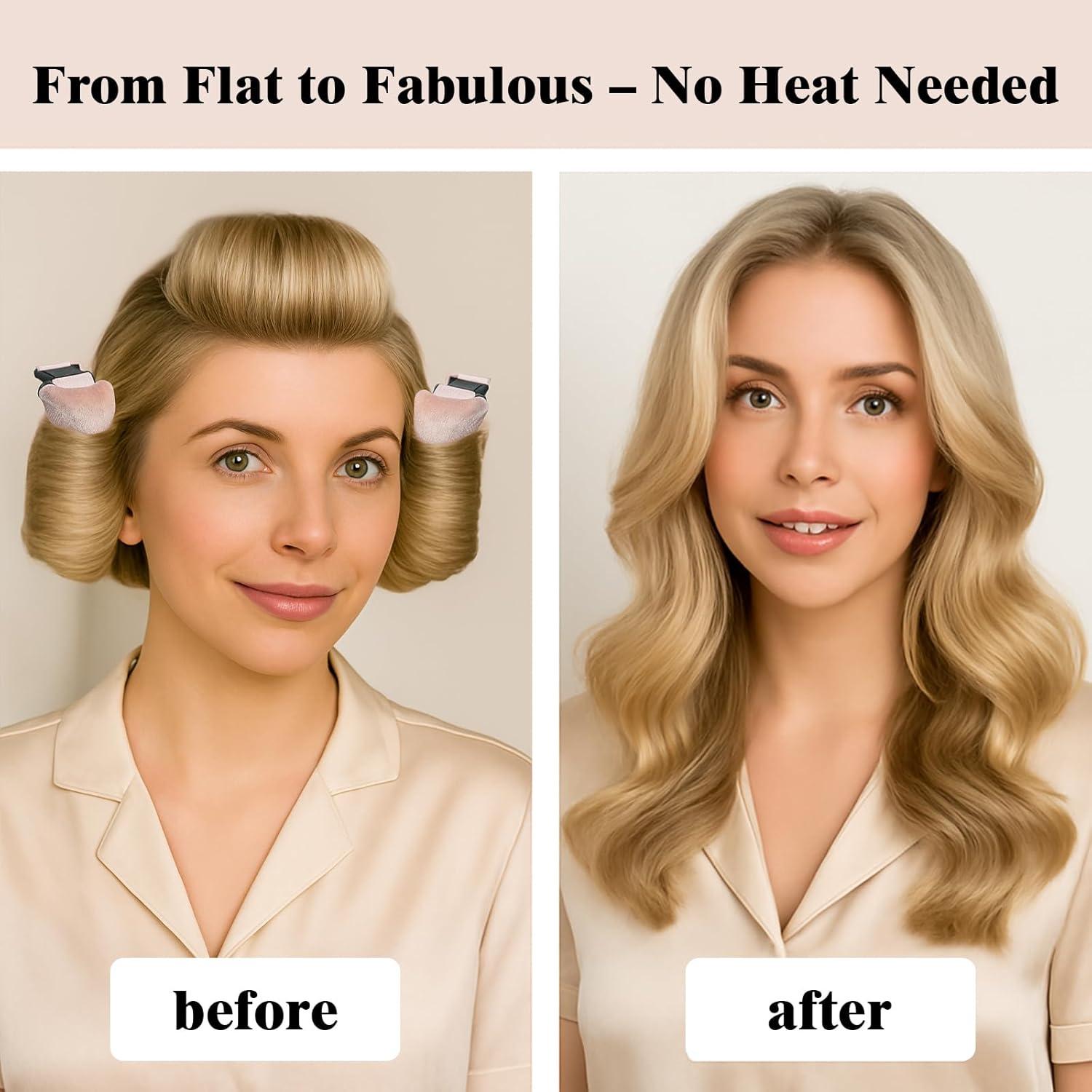 Juego de Rulos Sin Calor ZHENSILK - 4 Varillas de Terciopelo