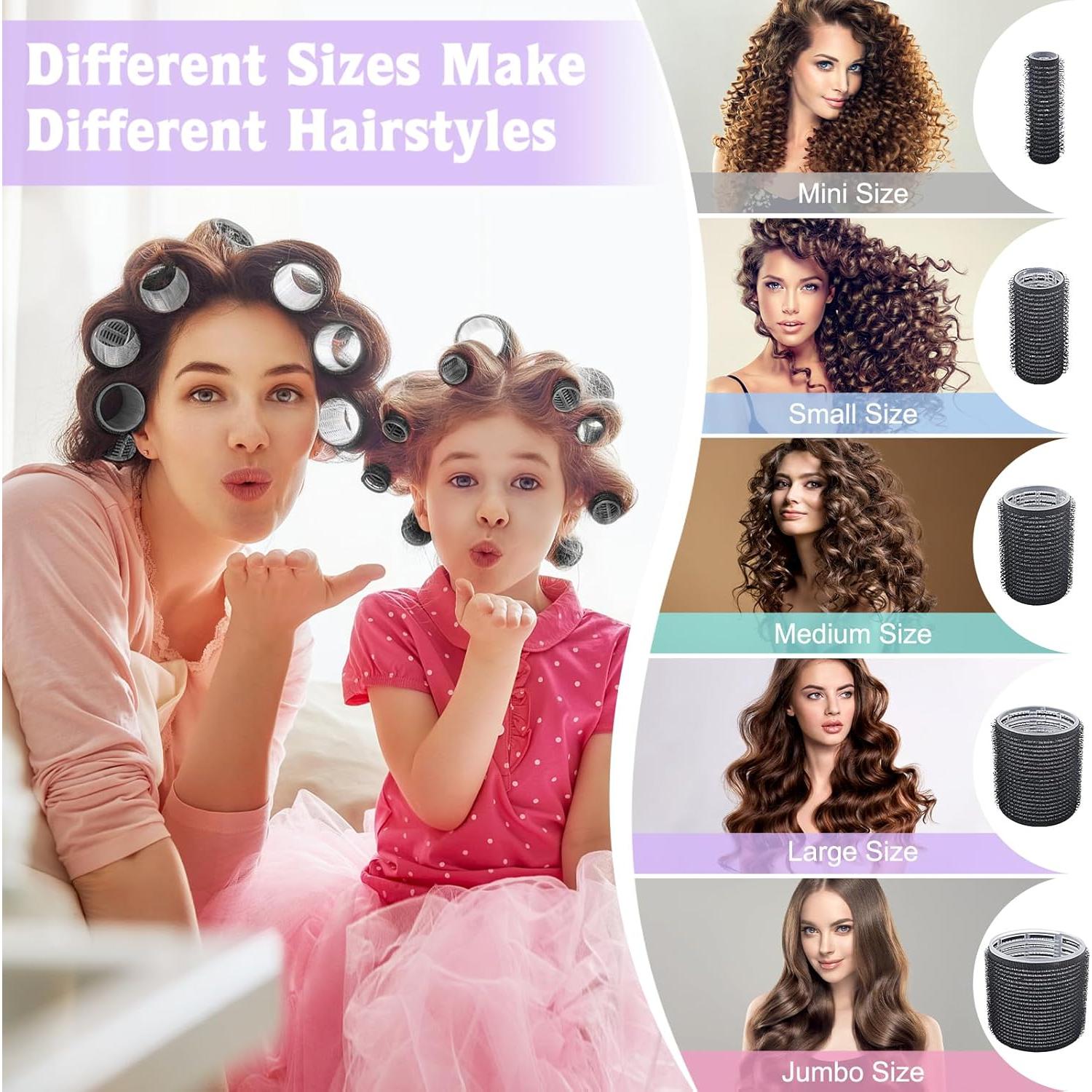 Juego de 60 Rulos para Cabello BELICOO con 28 Clips Metálicos