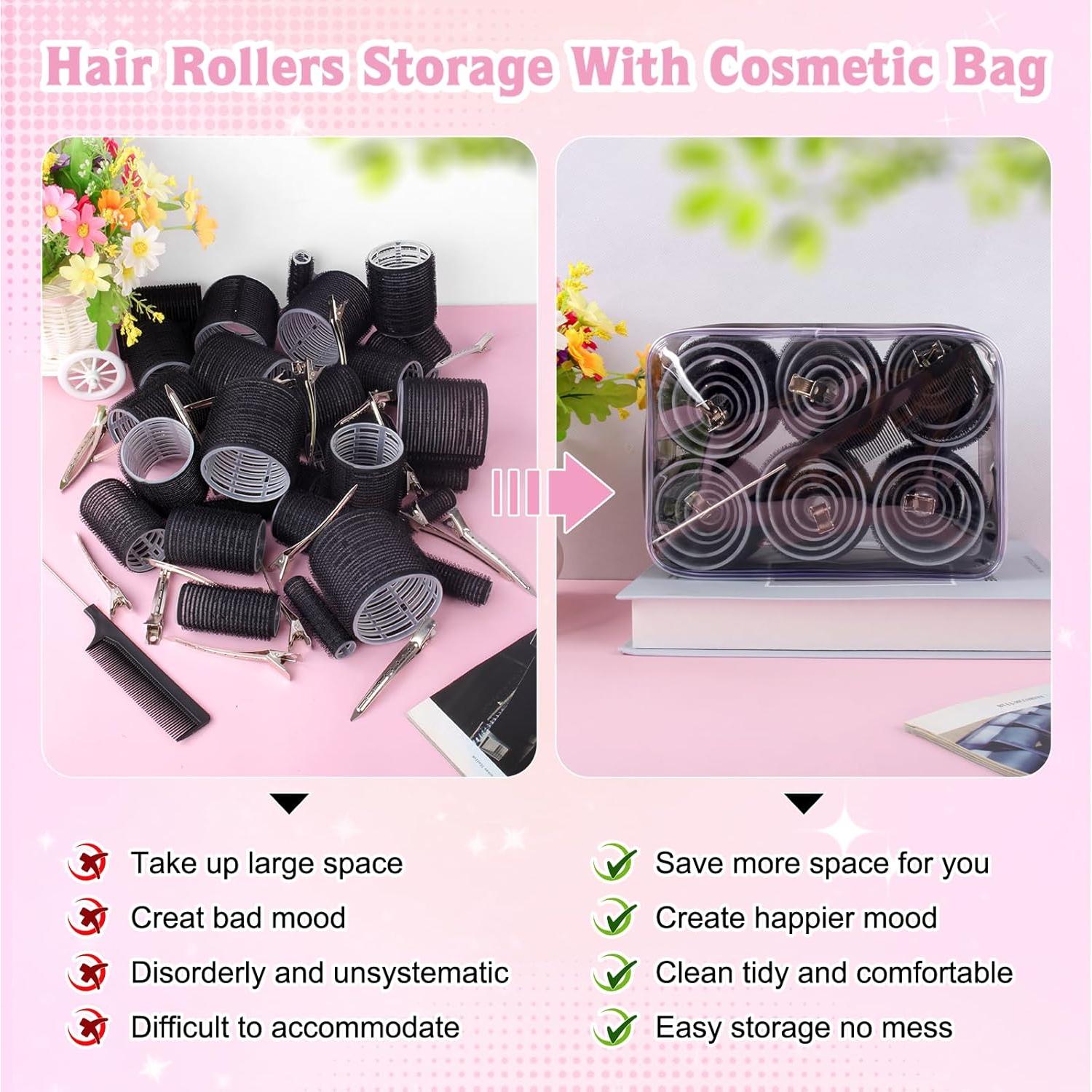 Juego de 60 Rulos para Cabello BELICOO con 28 Clips Metálicos