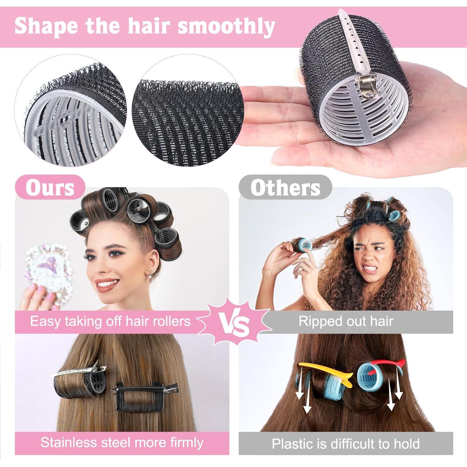Juego de 60 Rulos para Cabello BELICOO con 28 Clips Metálicos