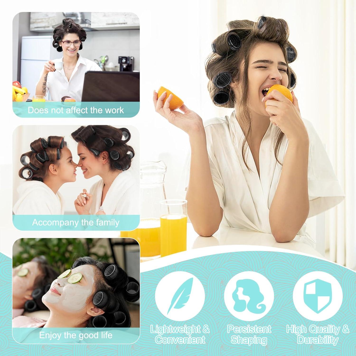 Juego de 60 Rulos para Cabello BELICOO con 28 Clips Metálicos