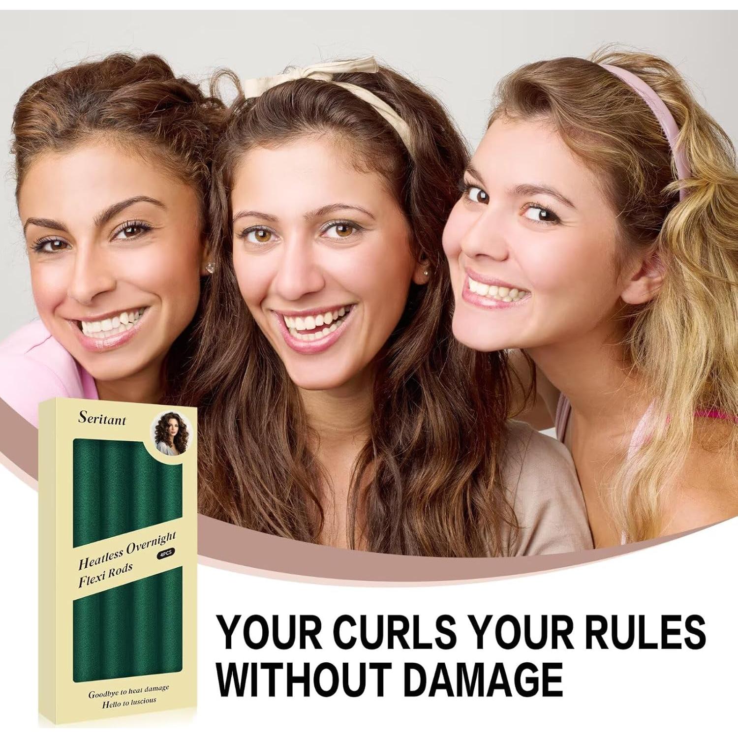 Rizador de Cabello Sin Calor Seritant - 4 Varillas Terciopelo