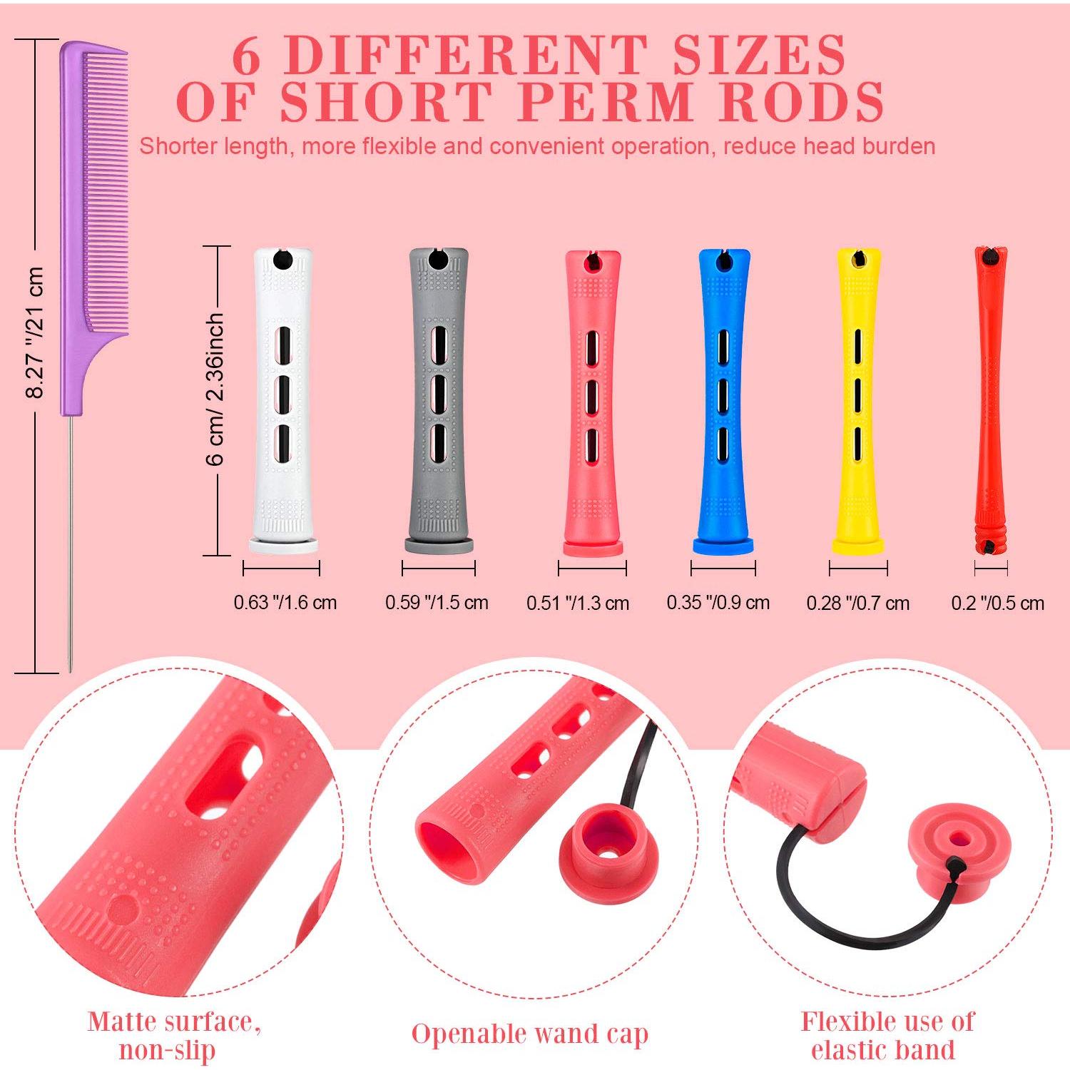 Set de 72 Rulos de Plástico Cortos WILLBOND para Perm