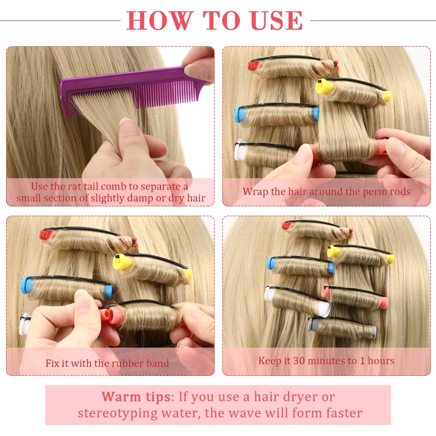 Set de 72 Rulos de Plástico Cortos WILLBOND para Perm